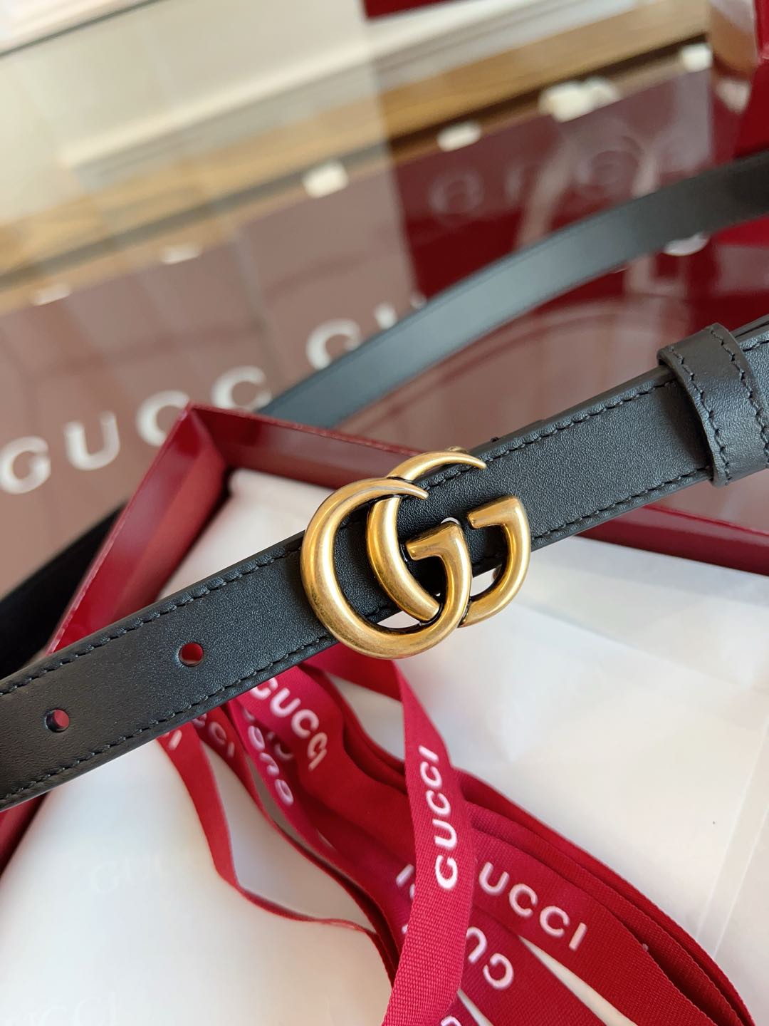 Gucci Female Basic Belt Cow Leather Brown M