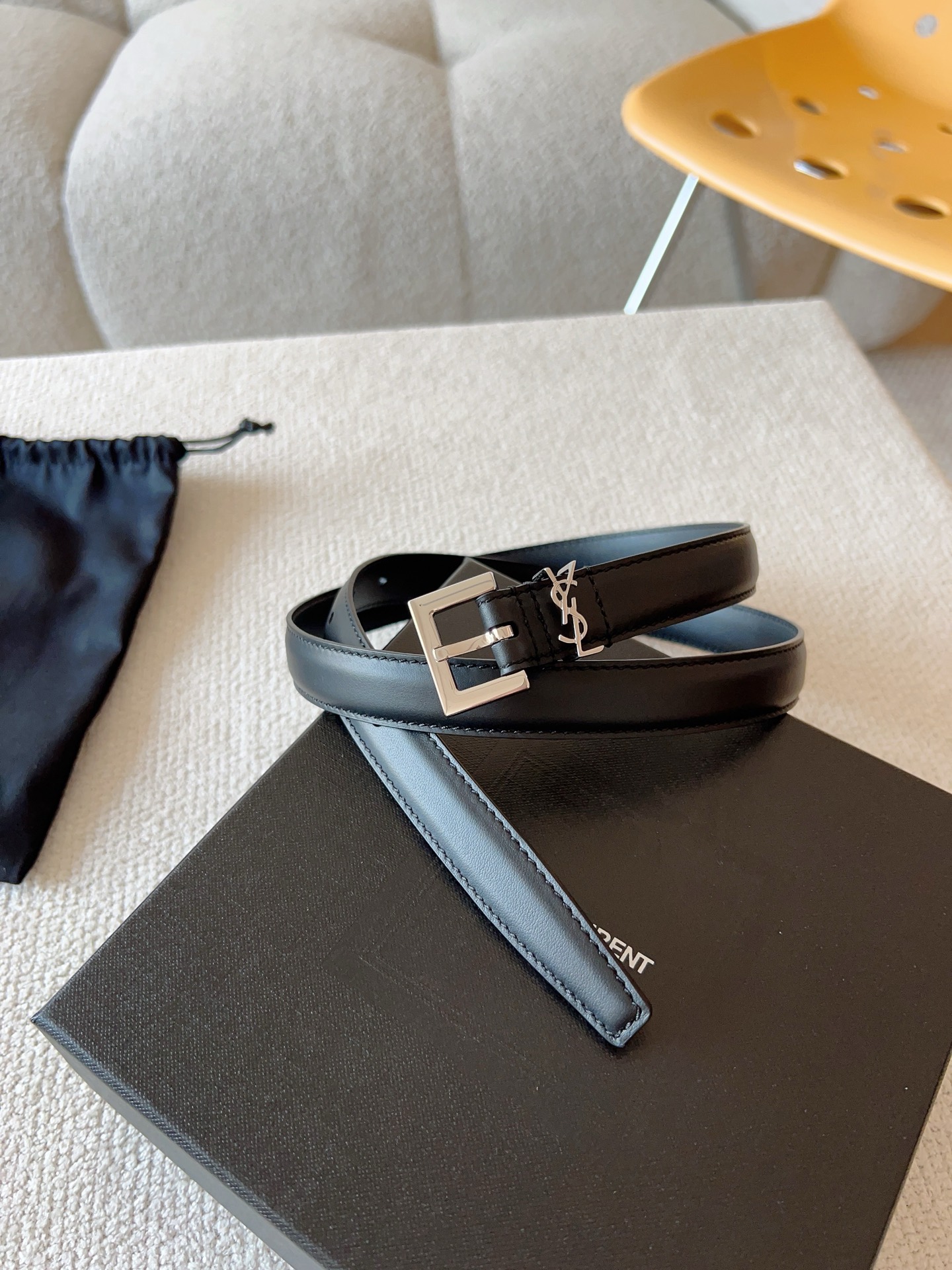 Saint Laurent Female Basic Belt Cow Leather S-m-l