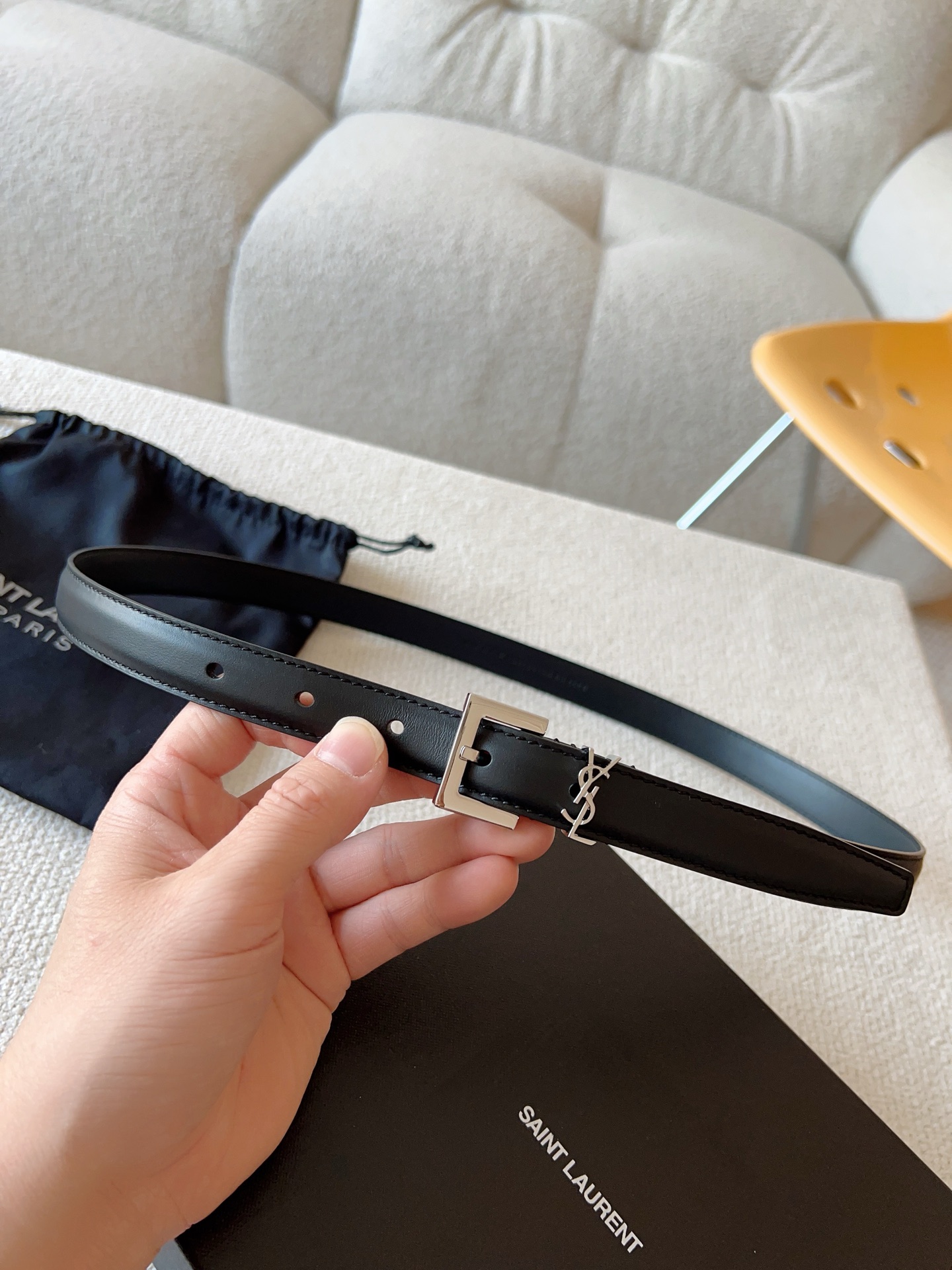 Saint Laurent Female Basic Belt Cow Leather S-m-l