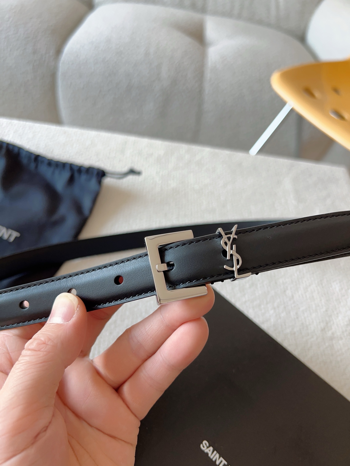 Saint Laurent Female Basic Belt Cow Leather S-m-l