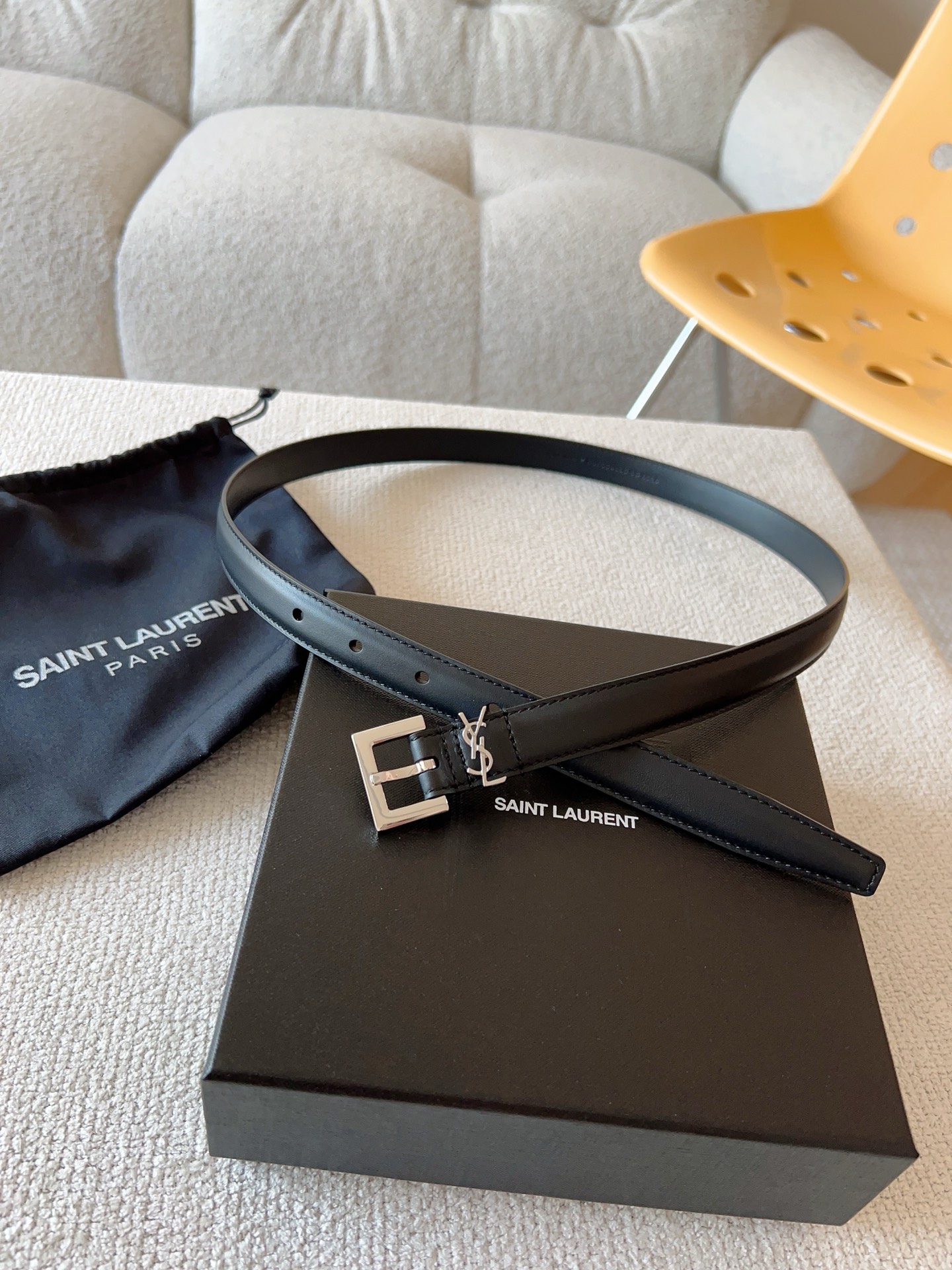 Saint Laurent Female Basic Belt Cow Leather S-m-l