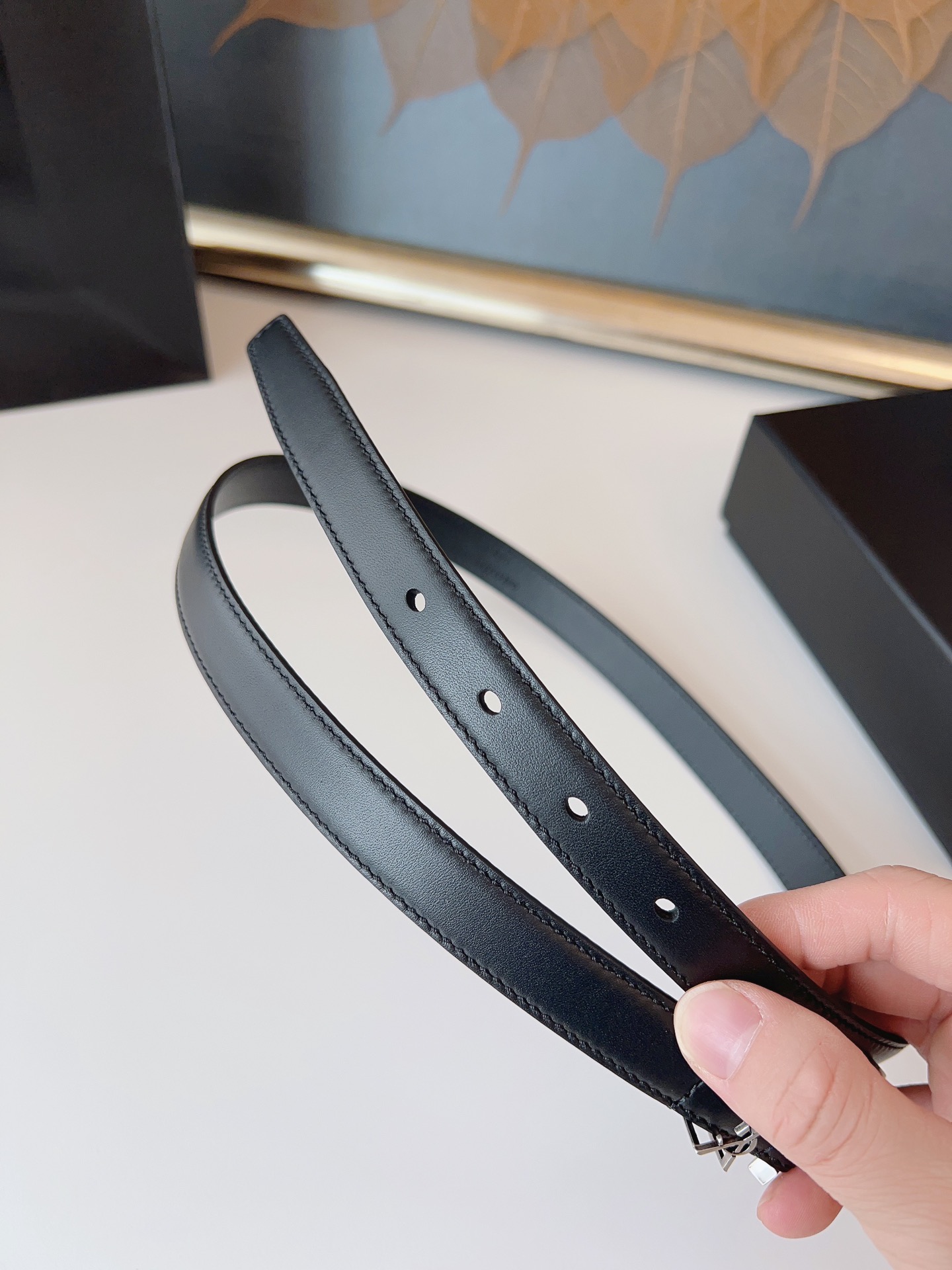 Saint Laurent Female Leather Belt Cow Leather S-m-l