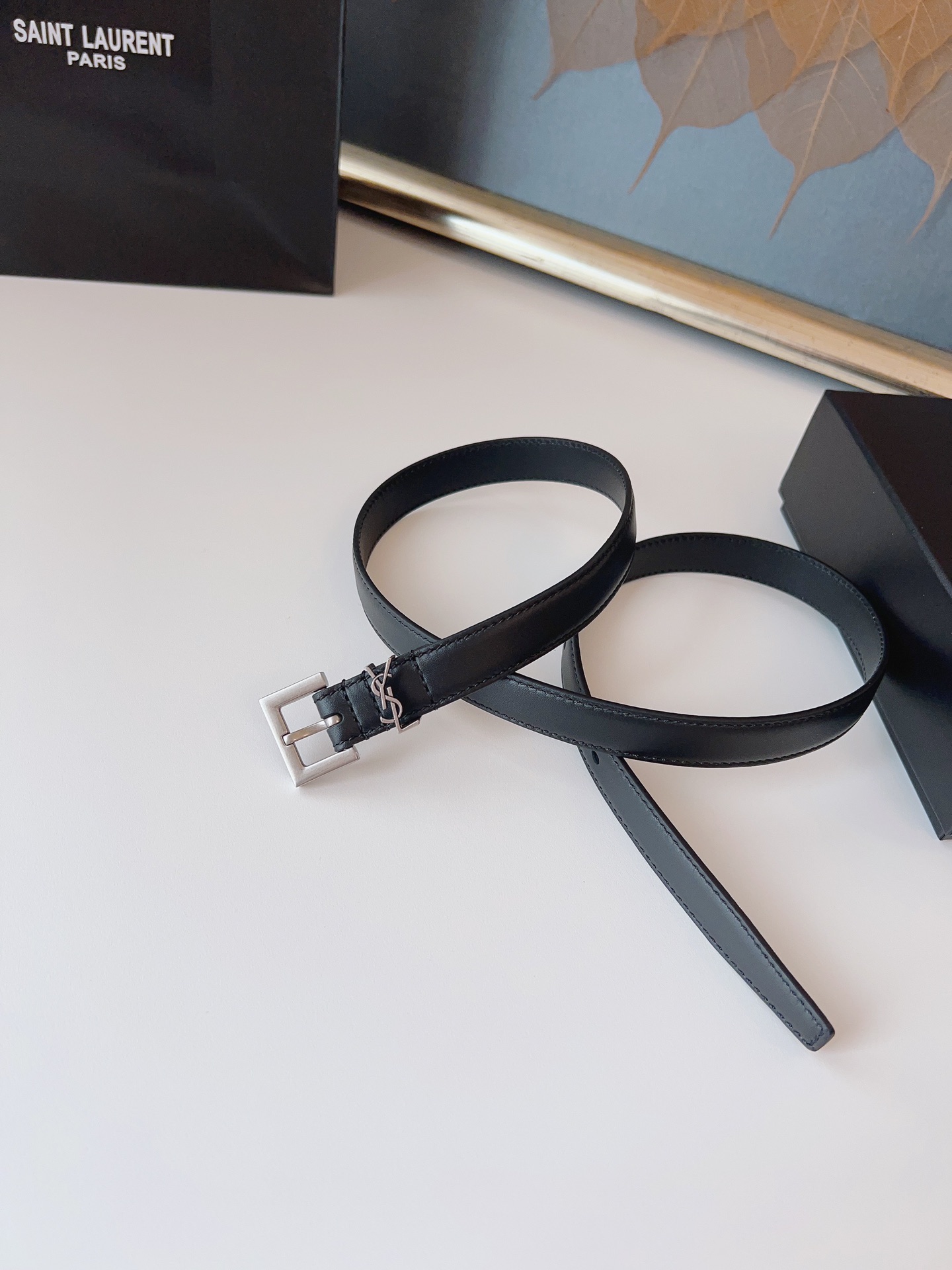 Saint Laurent Female Leather Belt Cow Leather S-m-l