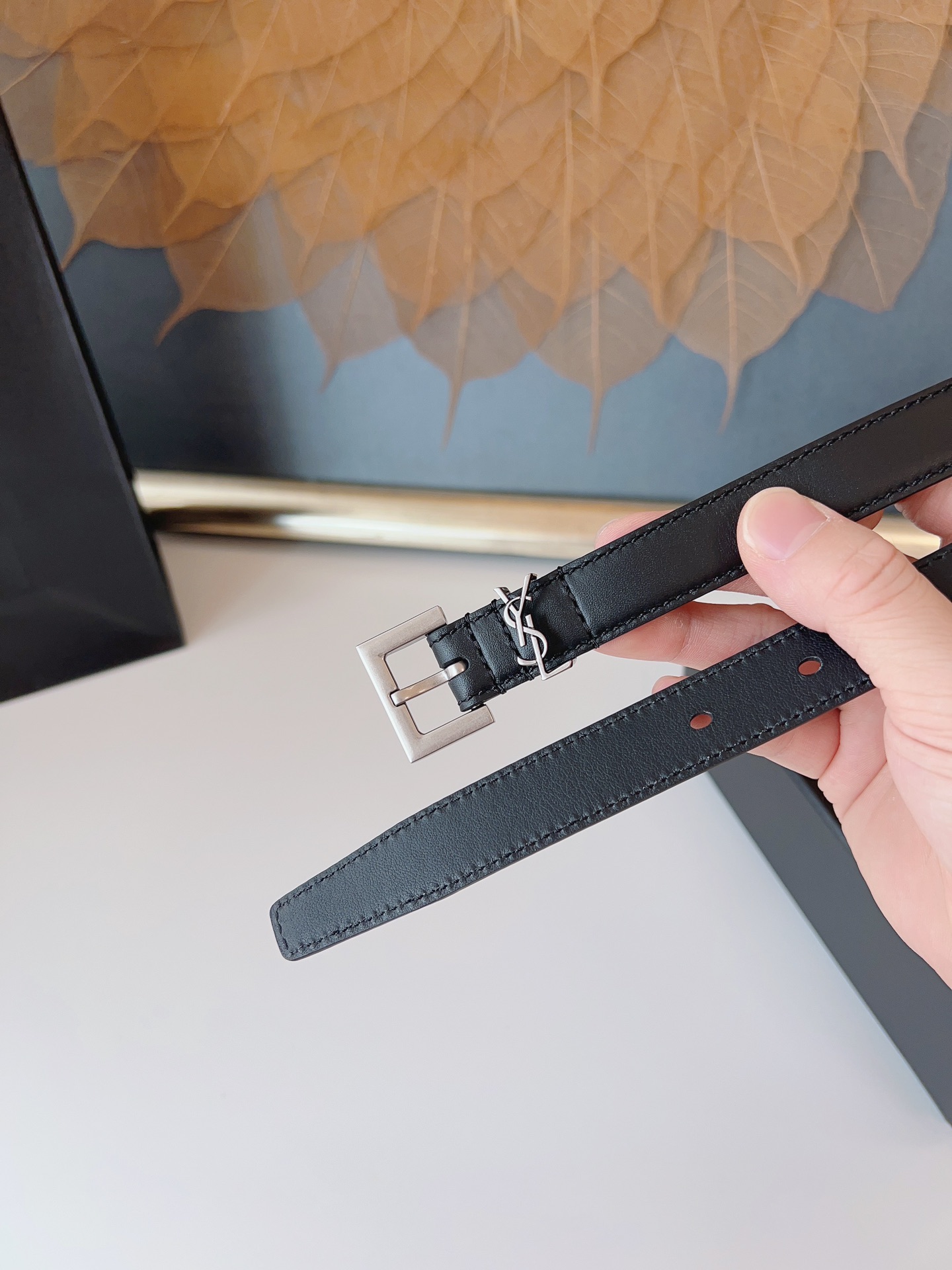 Saint Laurent Female Leather Belt Cow Leather S-m-l