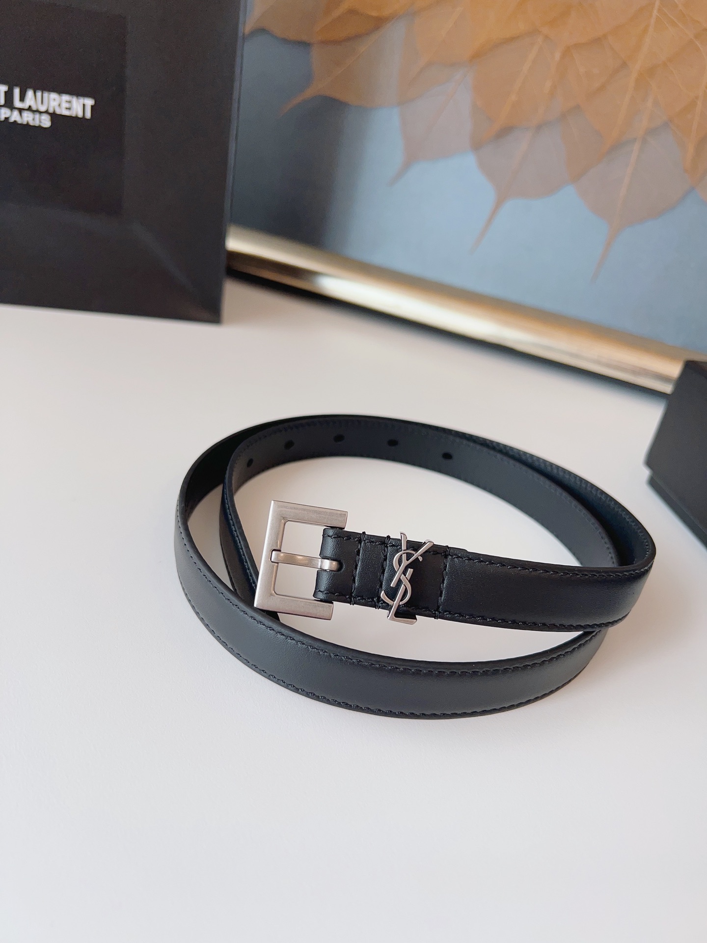 Saint Laurent Female Leather Belt Cow Leather S-m-l
