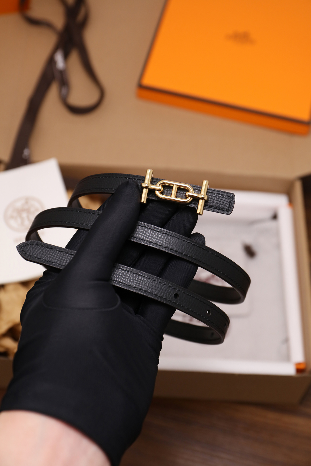 Hermès Female Basic Belt Cow Leather Silver 110cm-m