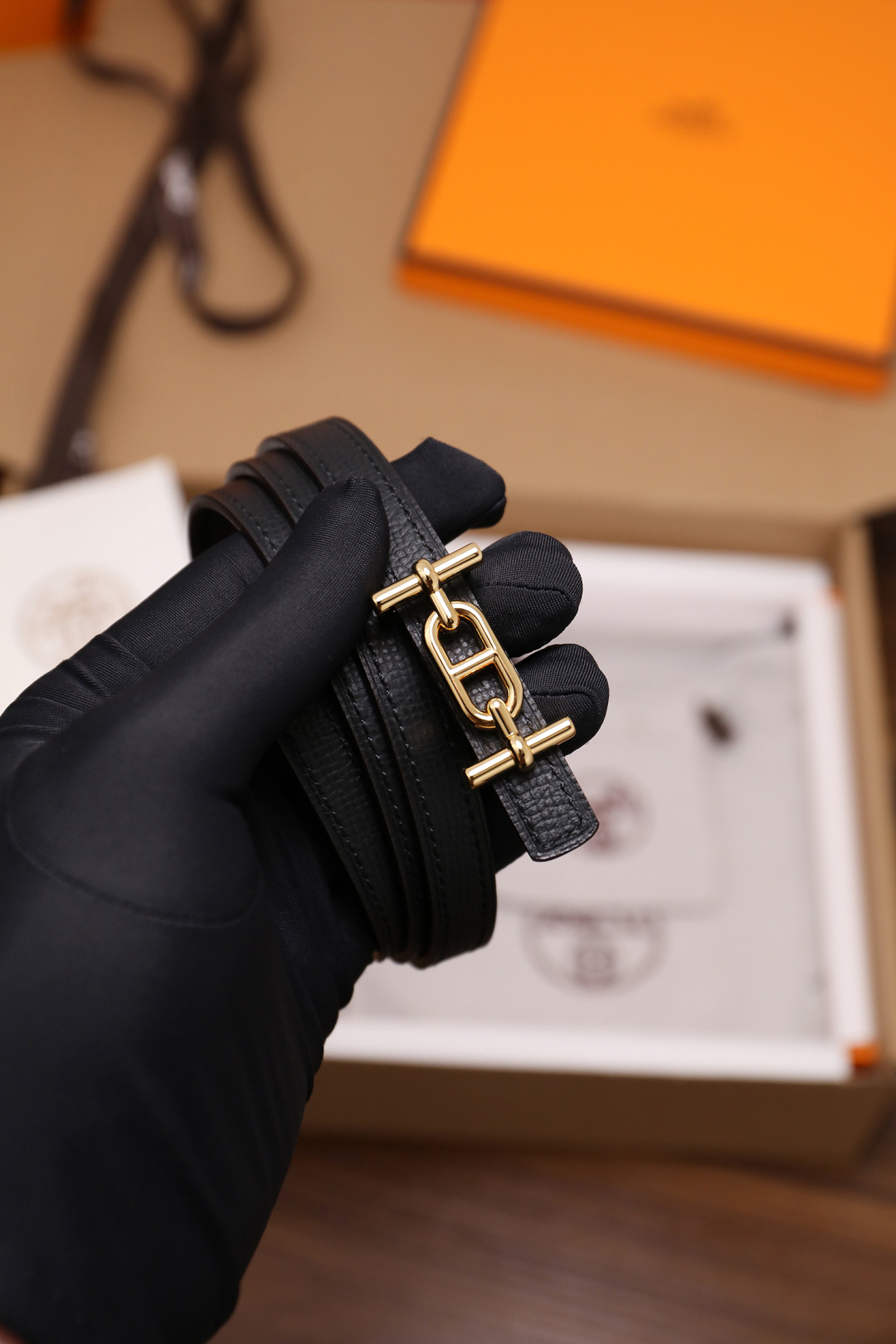 Hermès Female Basic Belt Cow Leather Silver 110cm-m