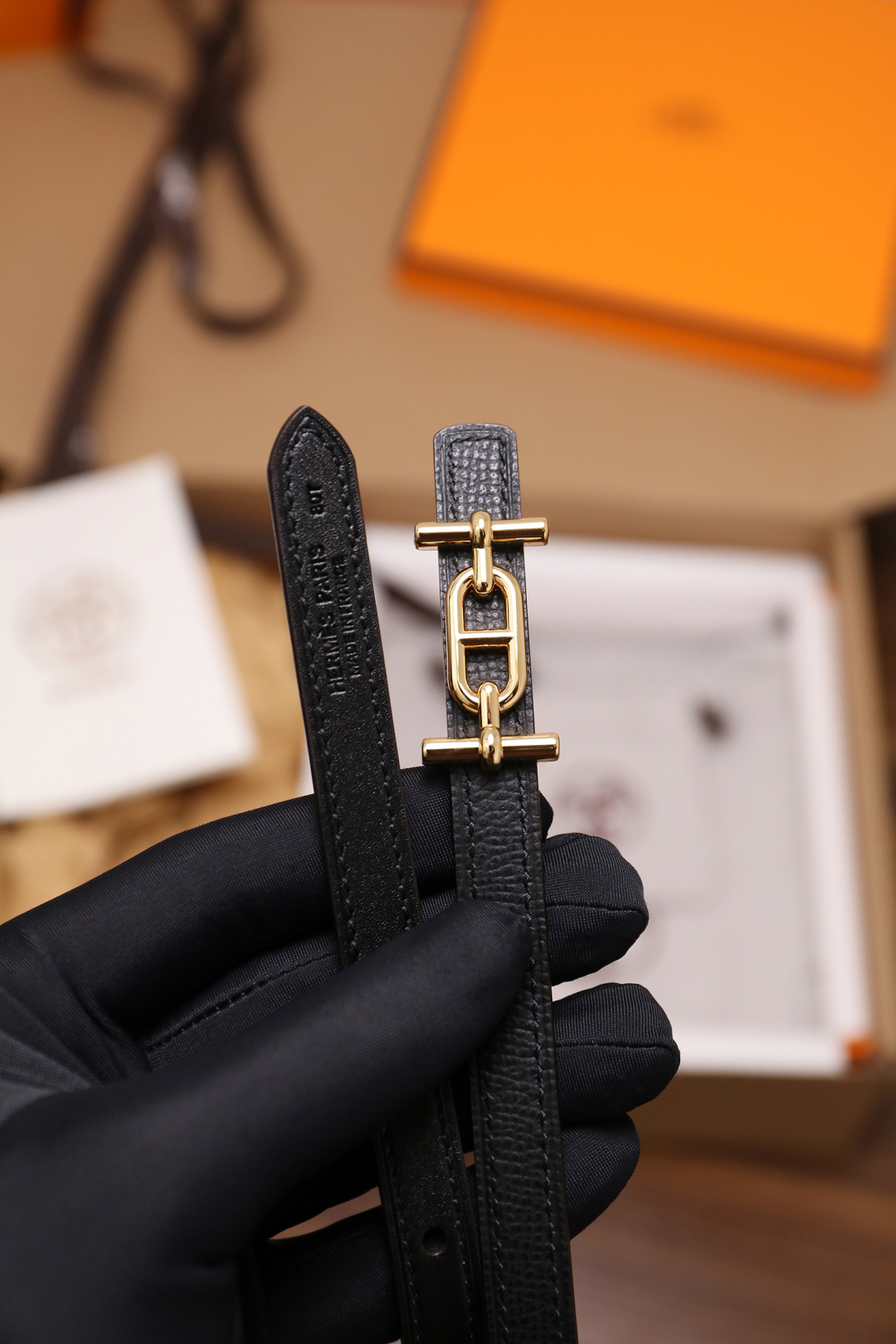 Hermès Female Basic Belt Cow Leather Silver 110cm-m