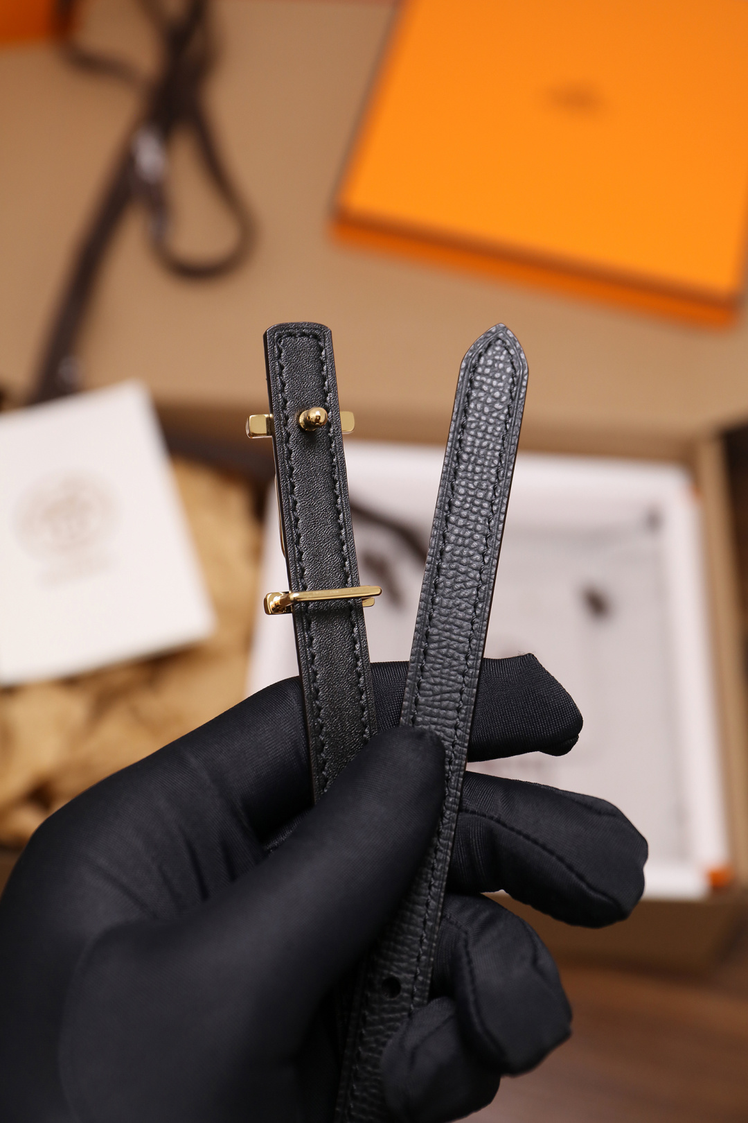 Hermès Female Basic Belt Cow Leather Silver 110cm-m