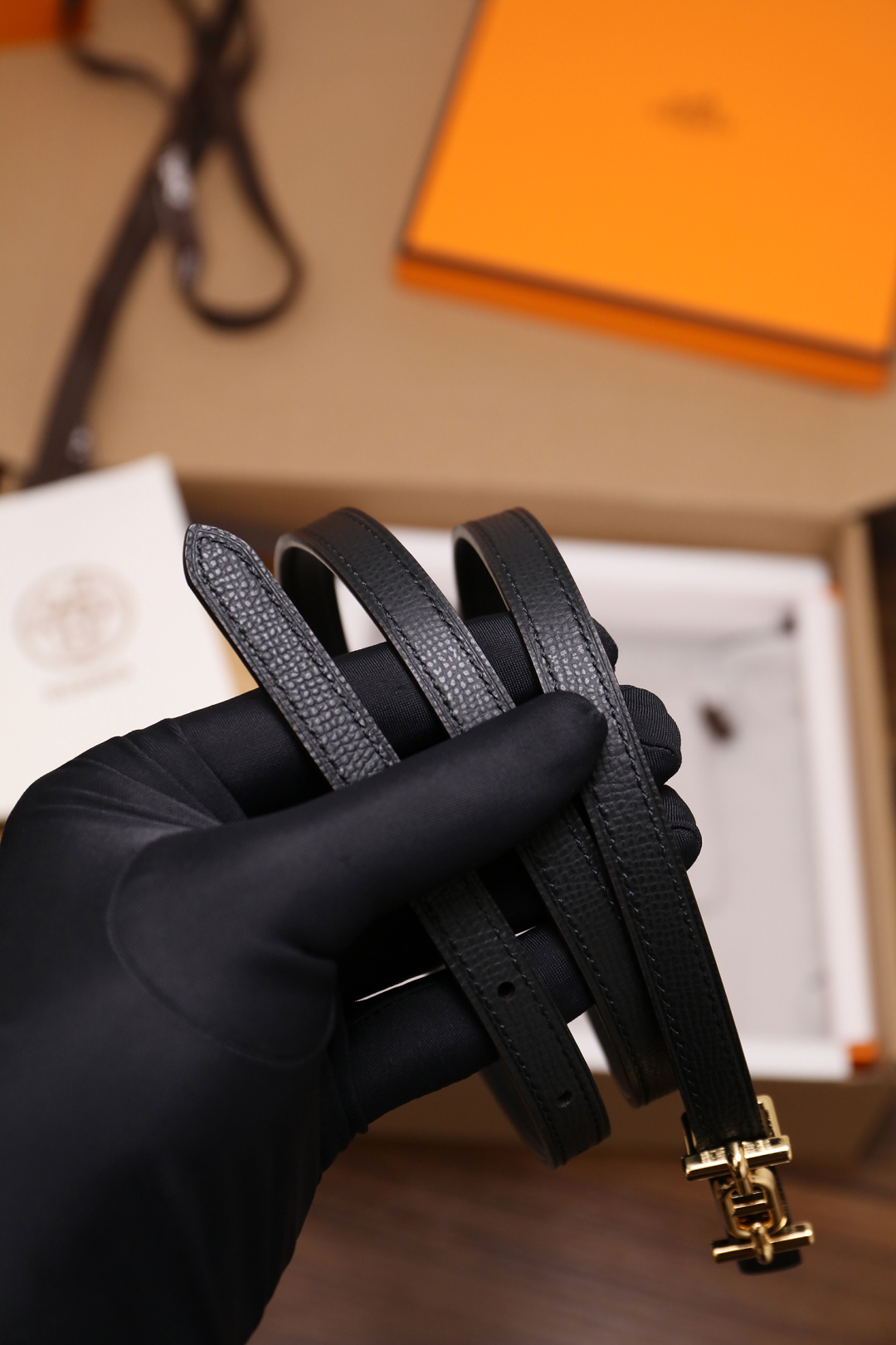 Hermès Female Basic Belt Cow Leather Silver 110cm-m