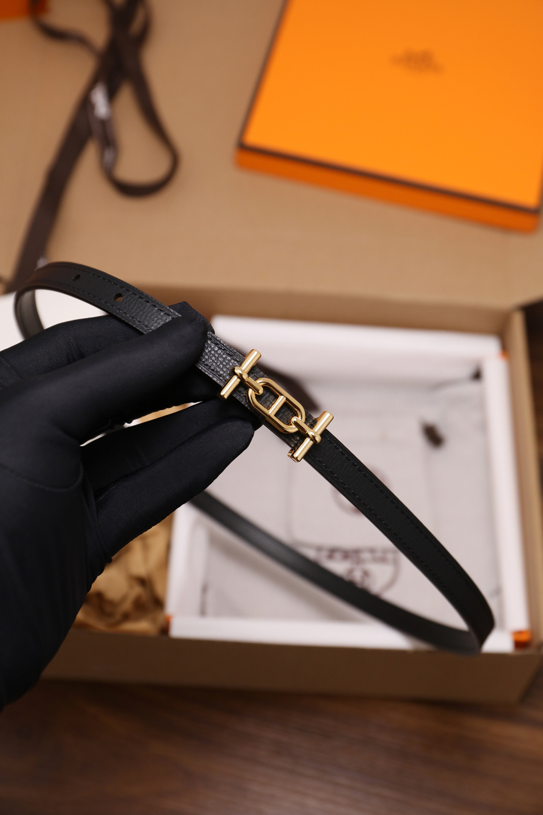 Hermès Female Basic Belt Cow Leather Silver 110cm-m