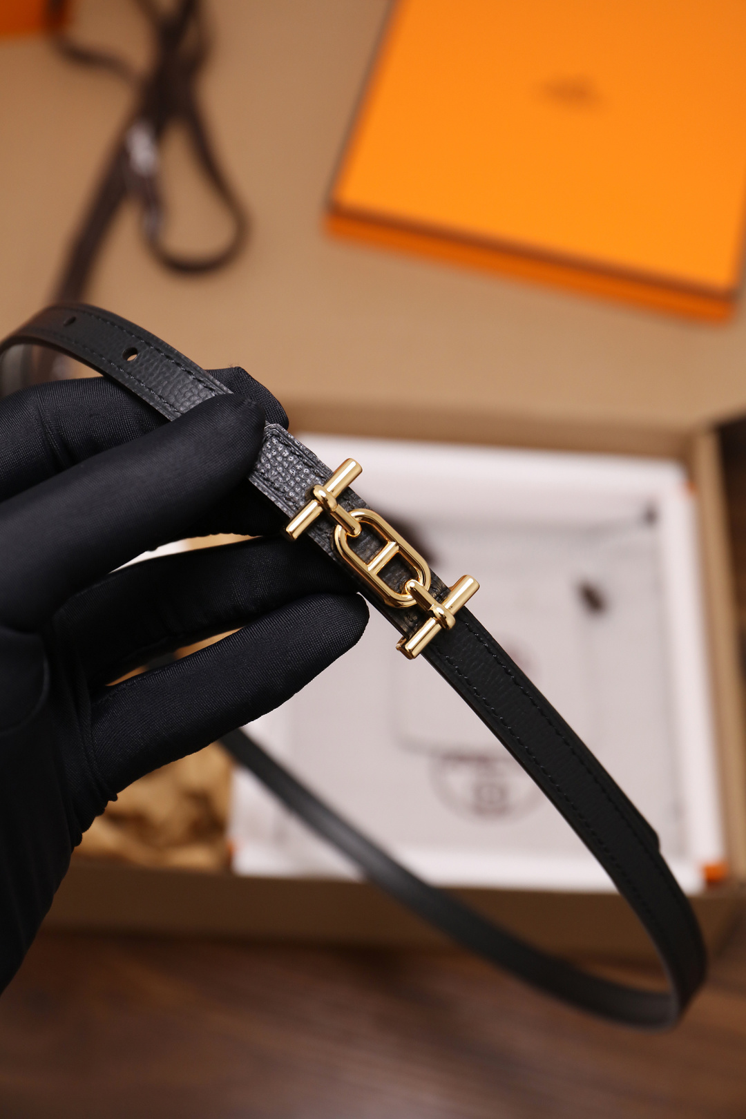 Hermès Female Basic Belt Cow Leather Silver 110cm-m