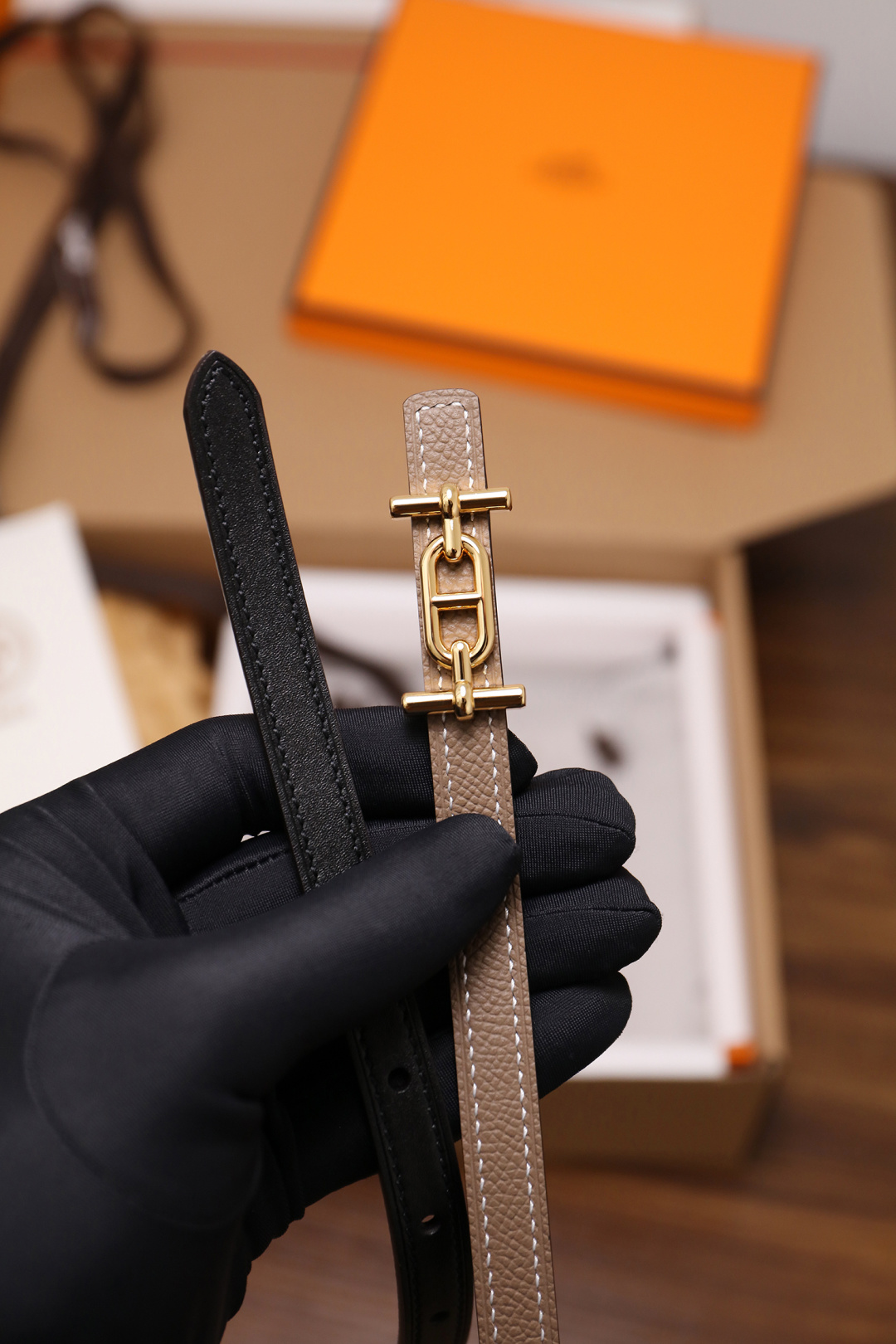 Hermès Female Basic Belt Cow Leather Silver 110cm-m