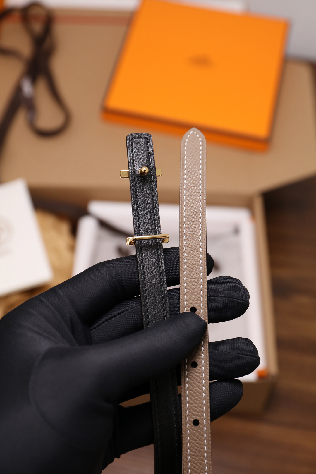 Hermès Female Basic Belt Cow Leather Silver 110cm-m