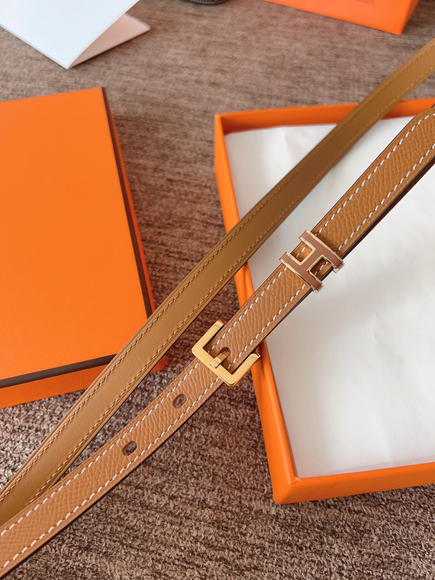 Hermès Female Leather Belt 15mm-l