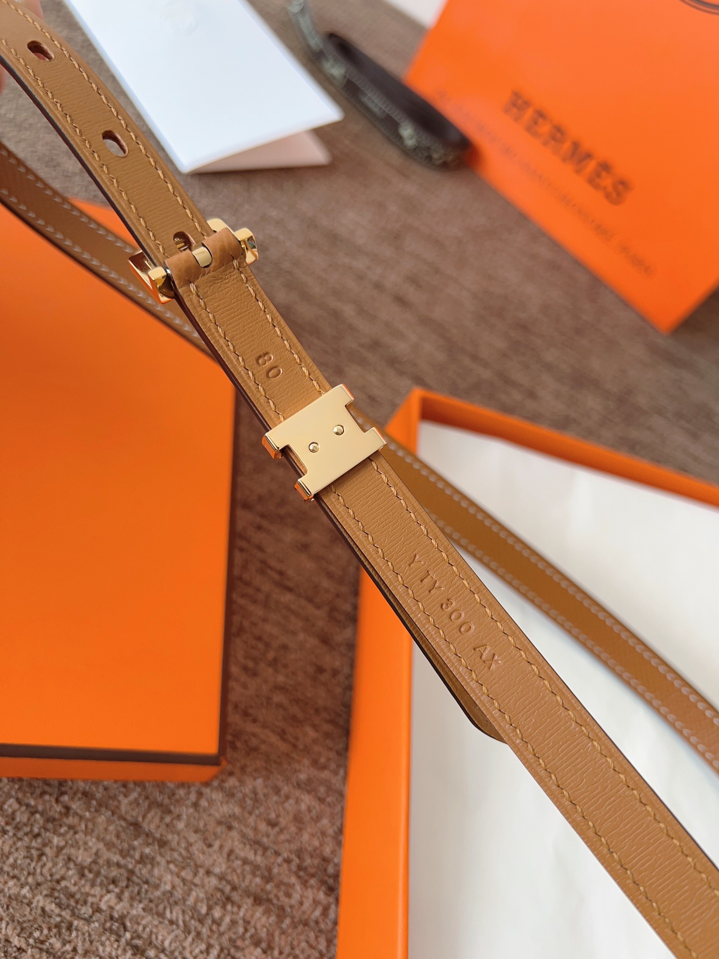 Hermès Female Leather Belt 15mm-l