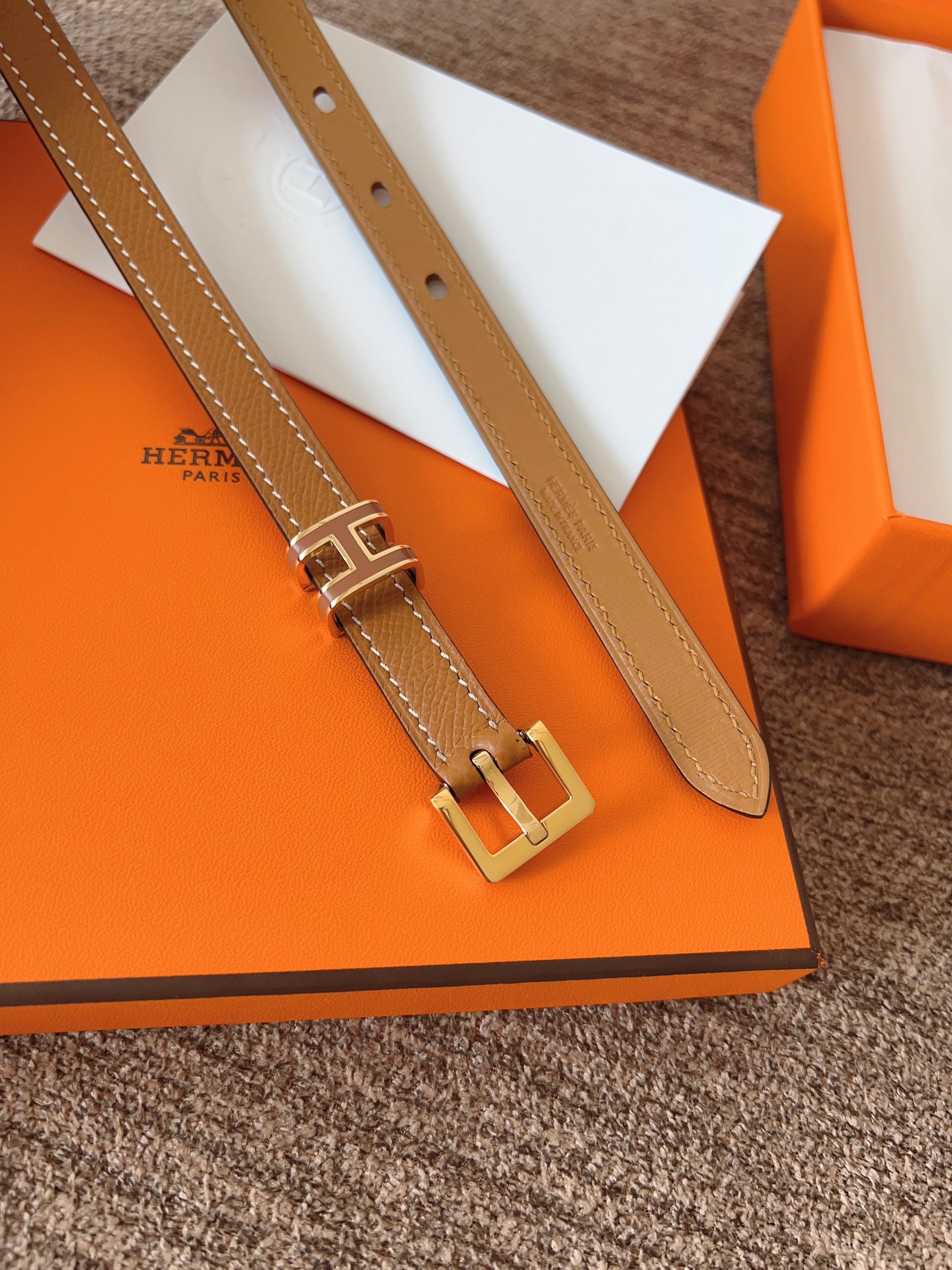 Hermès Female Leather Belt 15mm-l