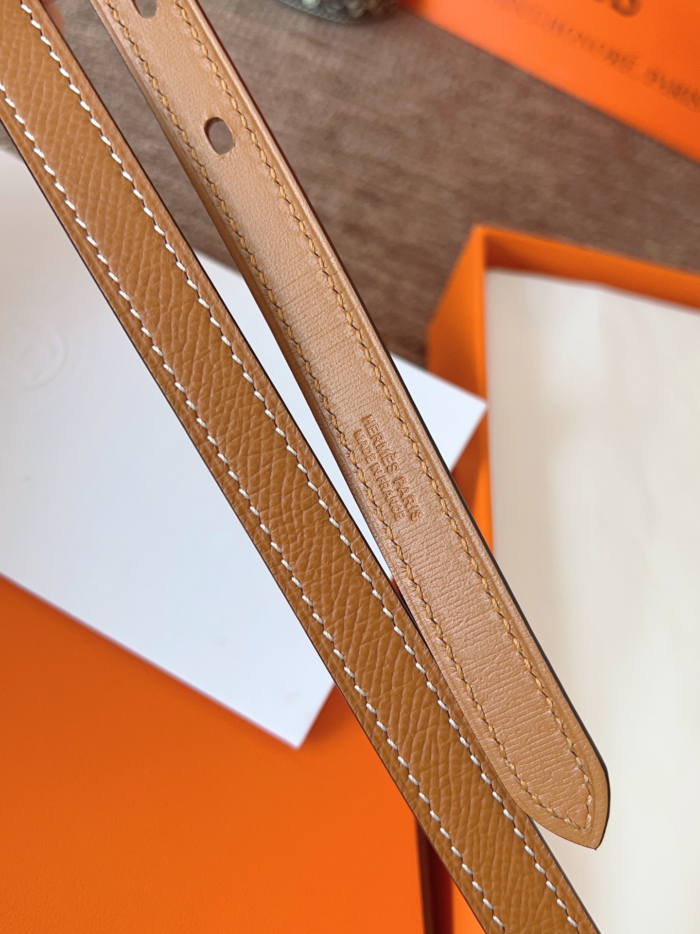 Hermès Female Leather Belt 15mm-l