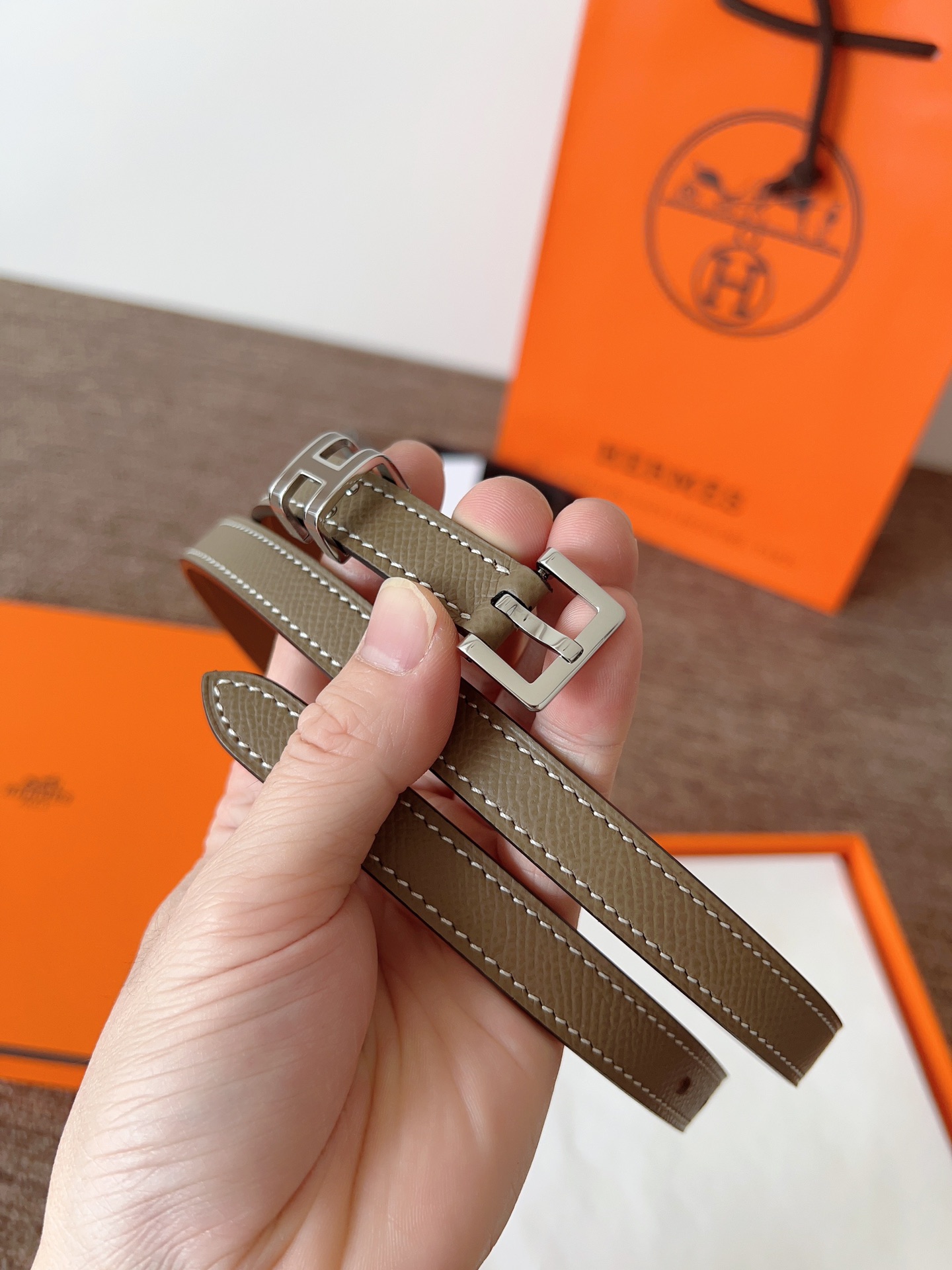 Hermès Female Leather Belt 15mm-l
