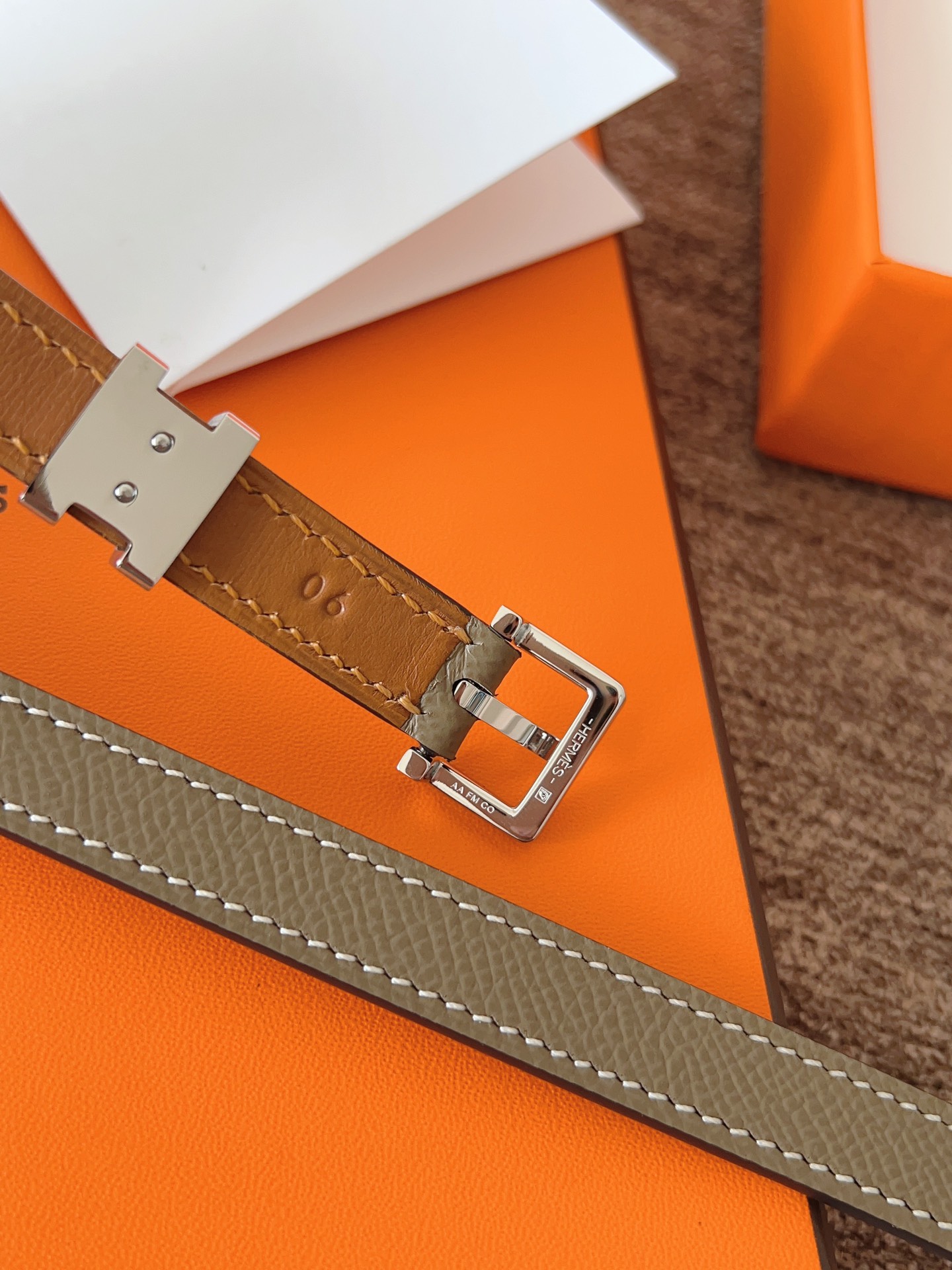 Hermès Female Leather Belt 15mm-l
