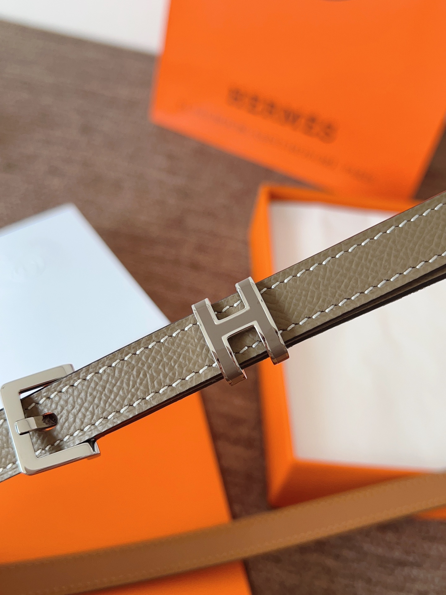 Hermès Female Leather Belt 15mm-l