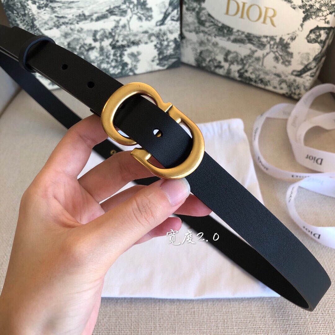 Dior Female Basic Belt Cow Leather Black S-l