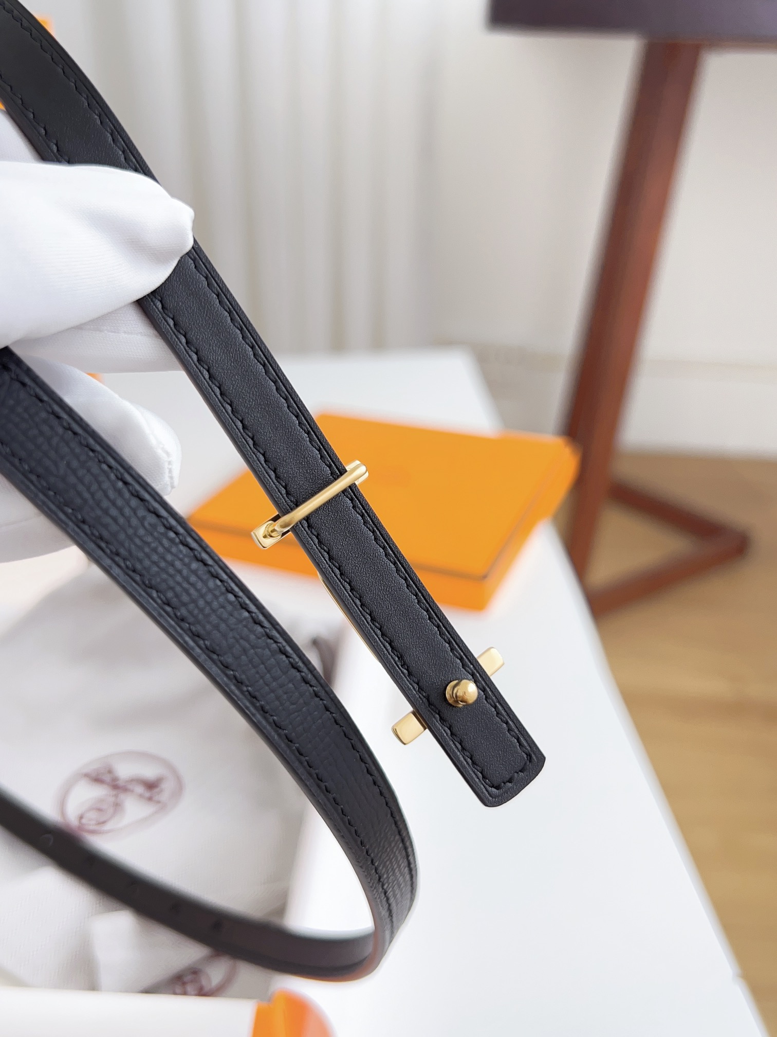 Hermès Female Basic Belt Cow Leather Silver 110cm-m
