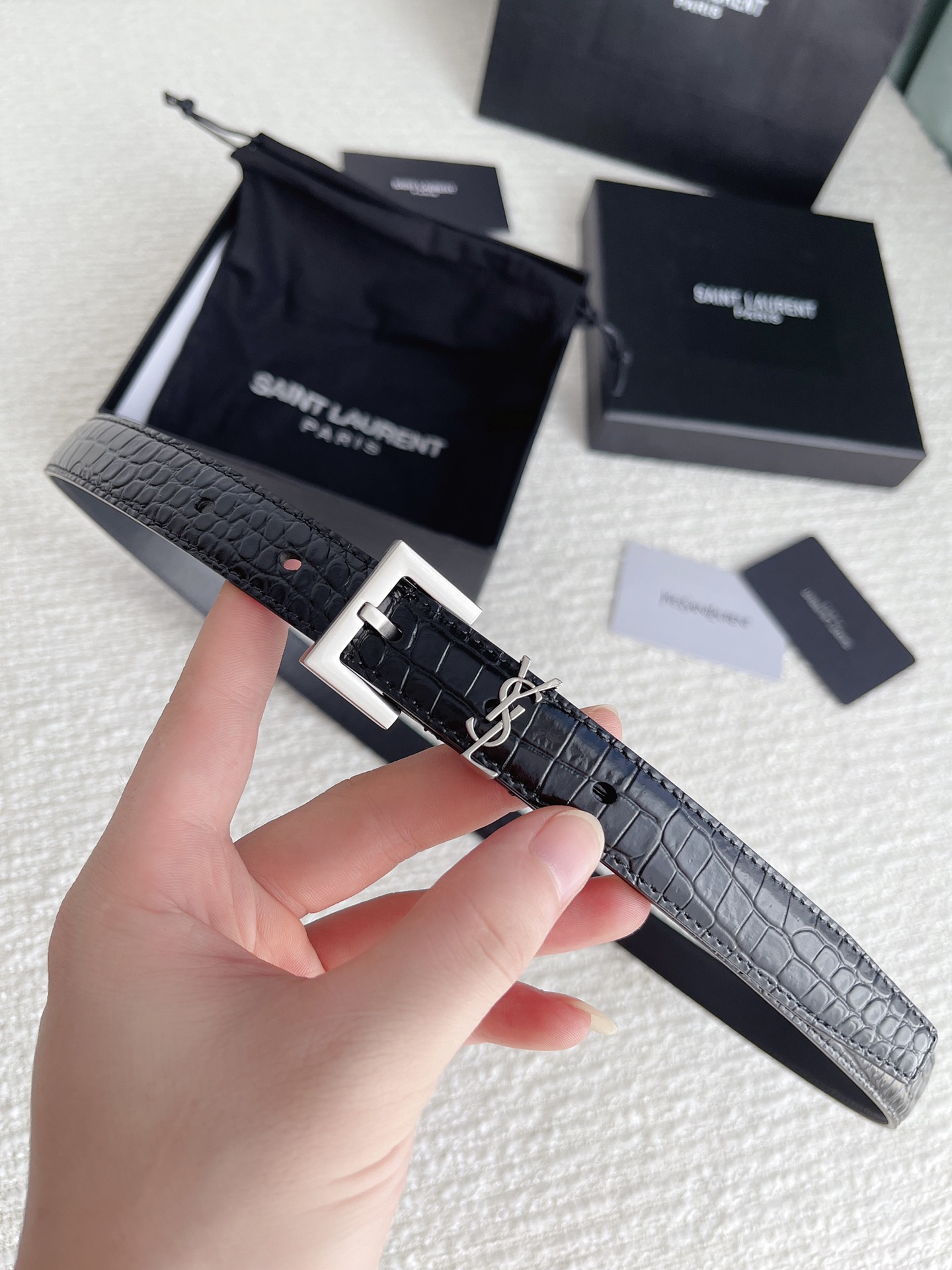 Saint Laurent Female Basic Belt Cow Leather S-m-l