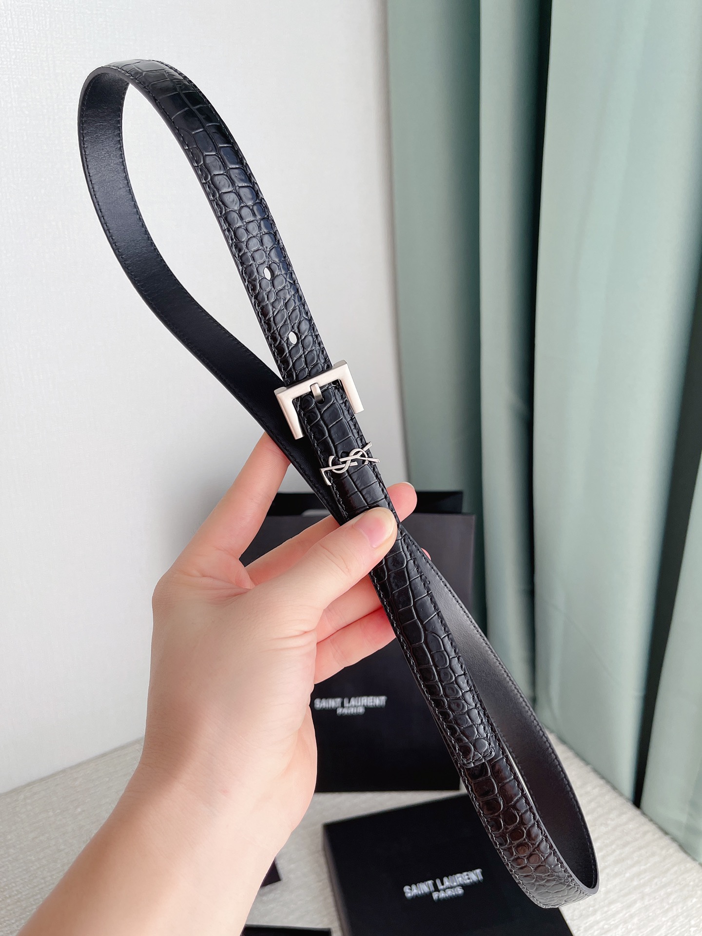 Saint Laurent Female Basic Belt Cow Leather S-m-l