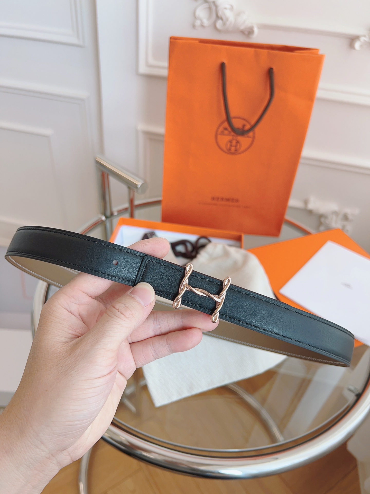 Hermès Female Basic Belt Black S-m