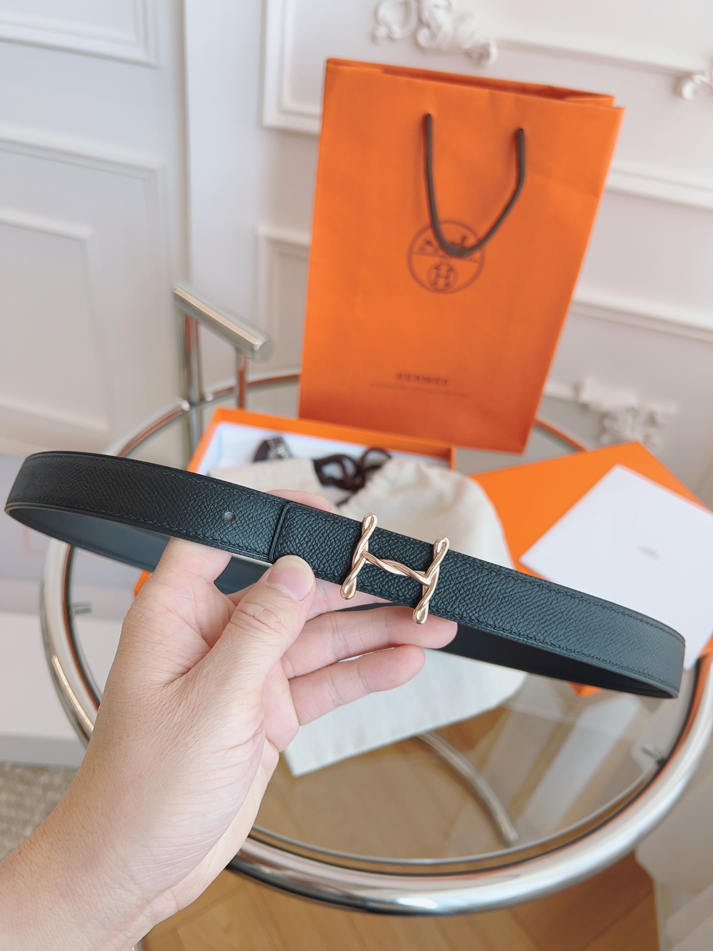 Hermès Female Basic Belt Black S-m