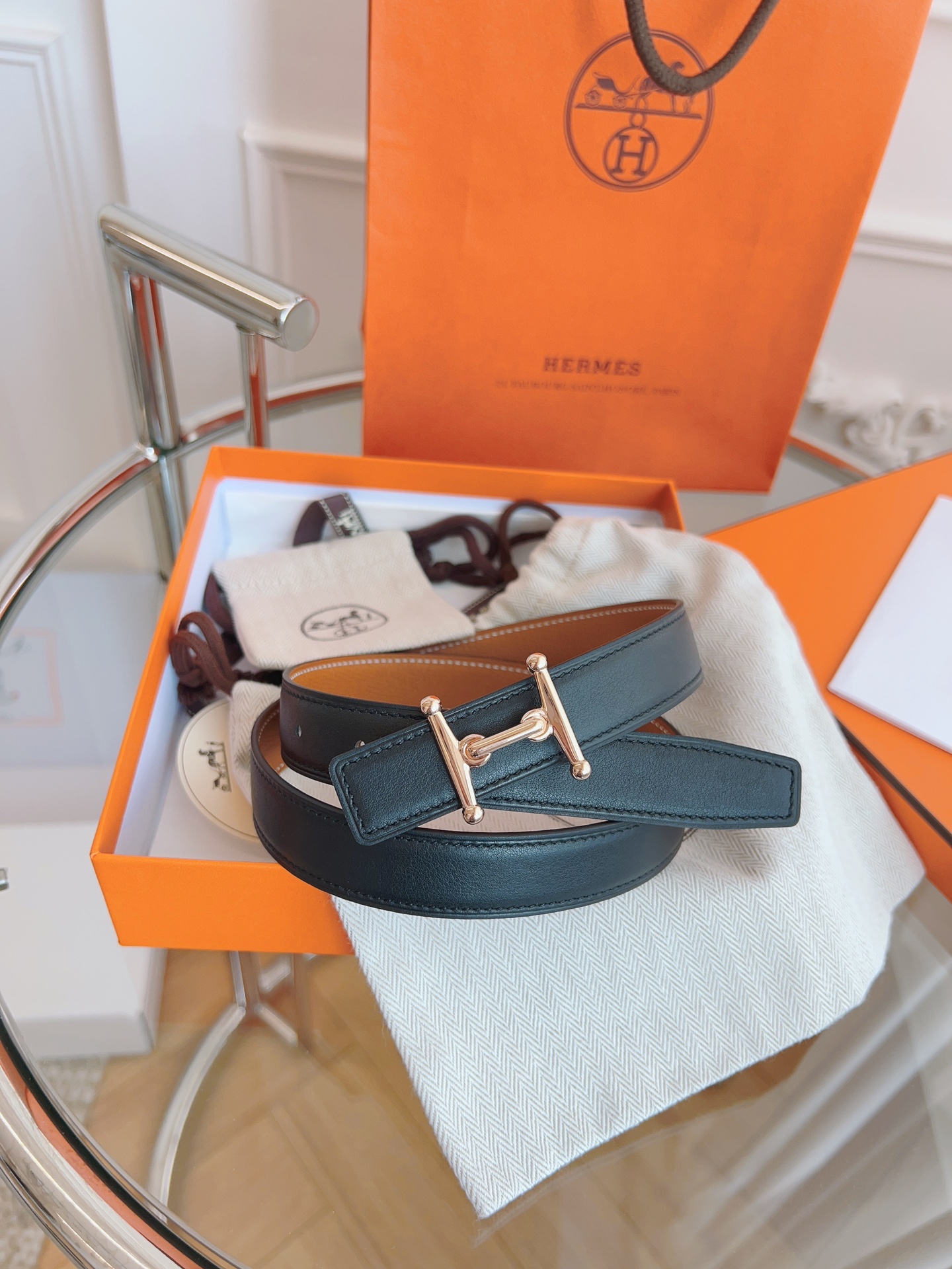 Hermès Female Basic Belt Black S-m