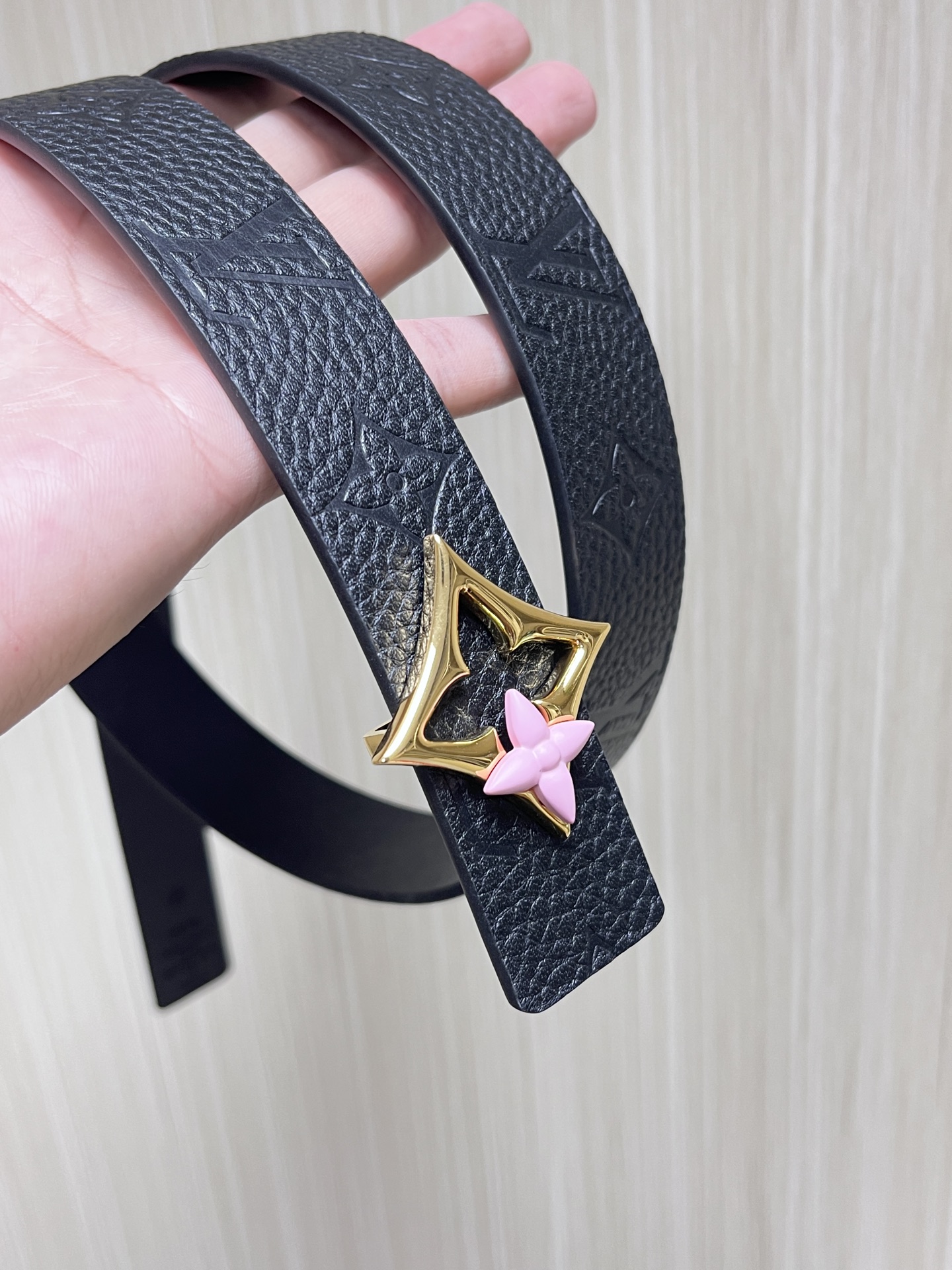 Louis Vuitton Female Basic Belt Cow Leather Black L