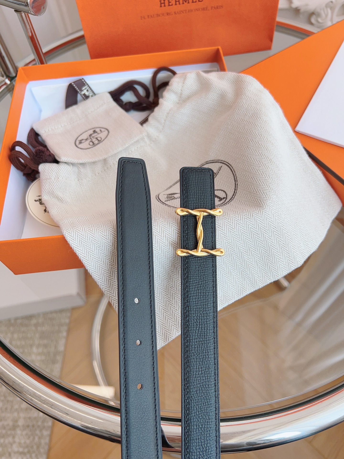 Hermès Female Basic Belt Black S-m