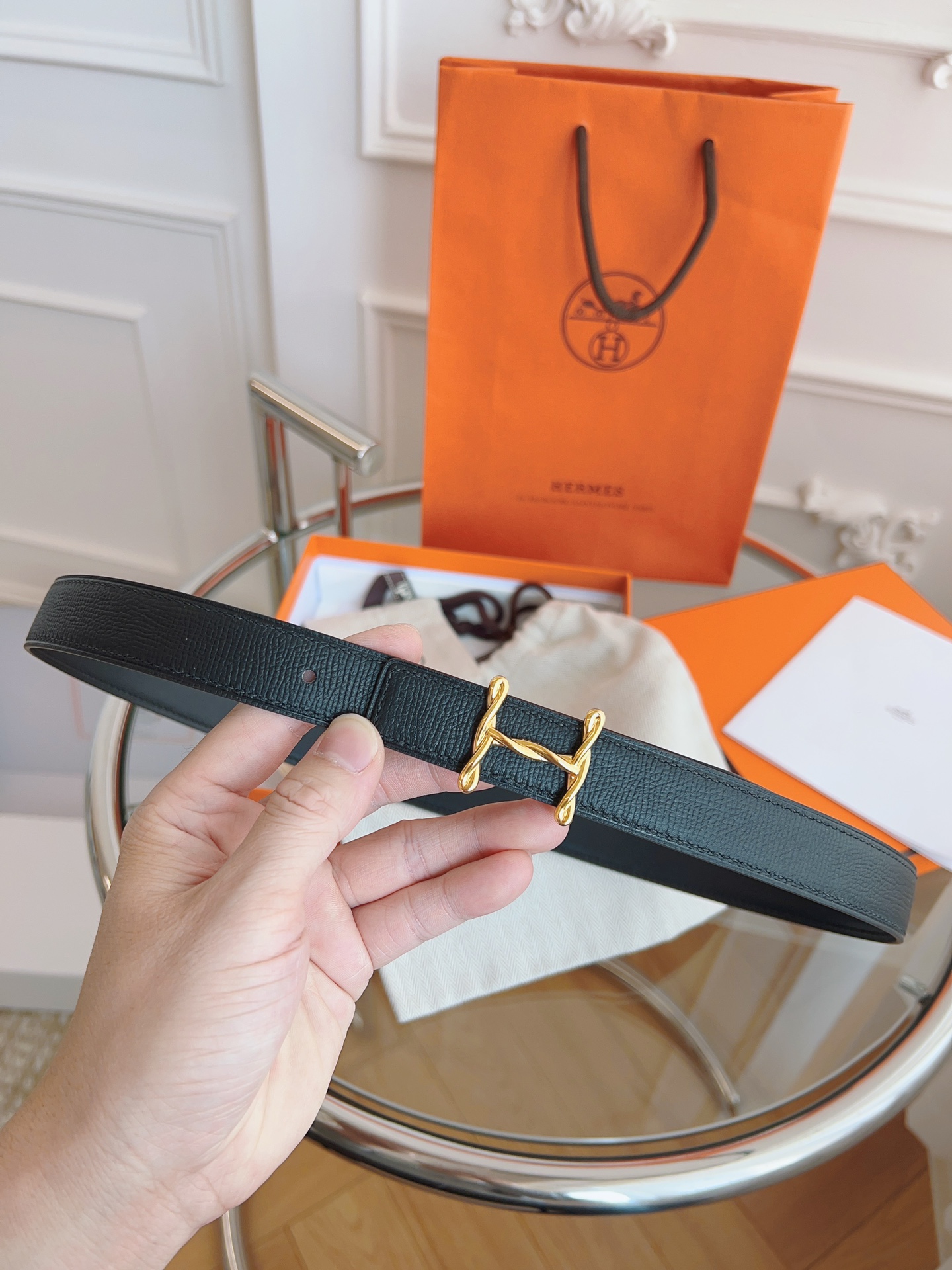 Hermès Female Basic Belt Black S-m