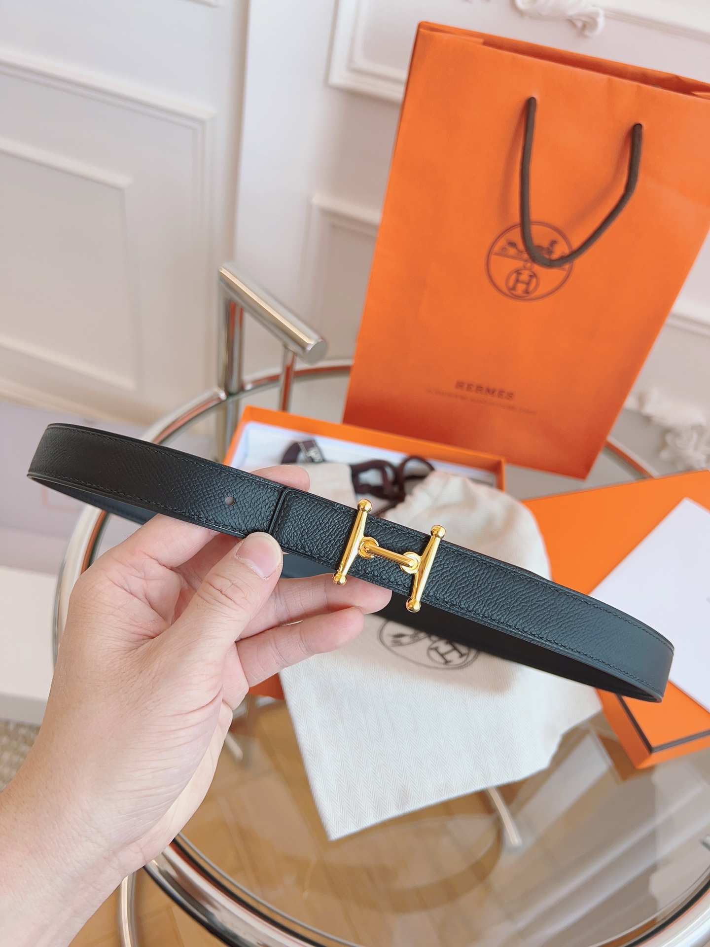 Hermès Female Basic Belt Black S-m