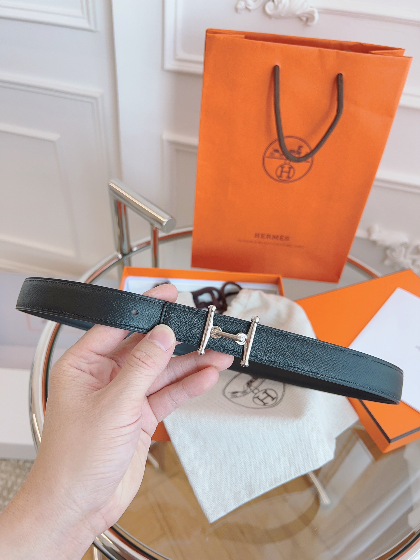 Hermès Female Basic Belt Black S-m