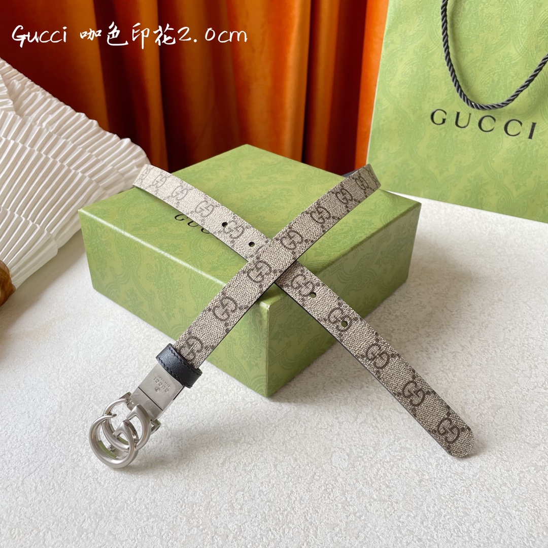 Gucci Female Basic Belt Cow Leather Beige M-l