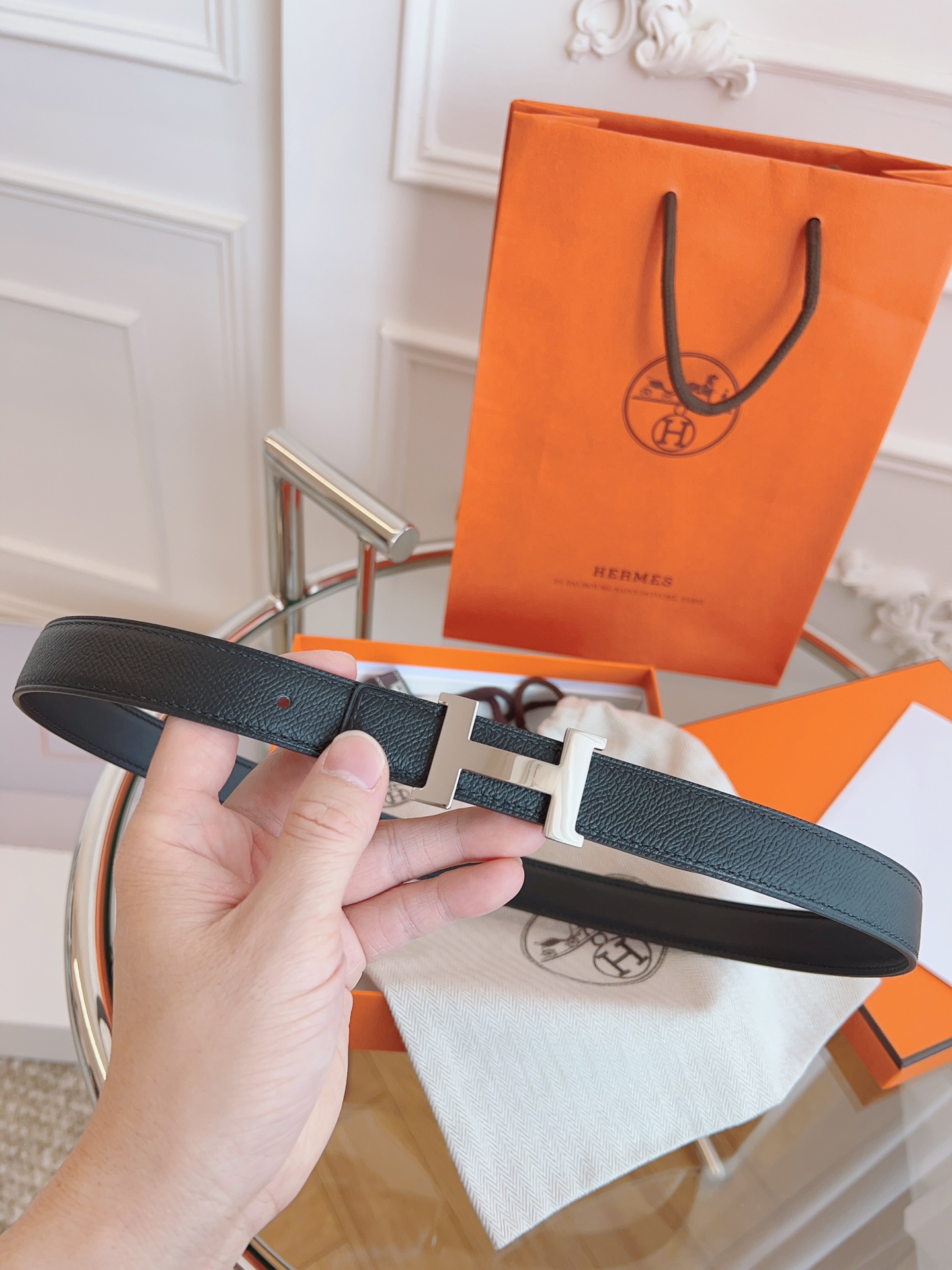 Hermès Female Basic Belt Black S-m