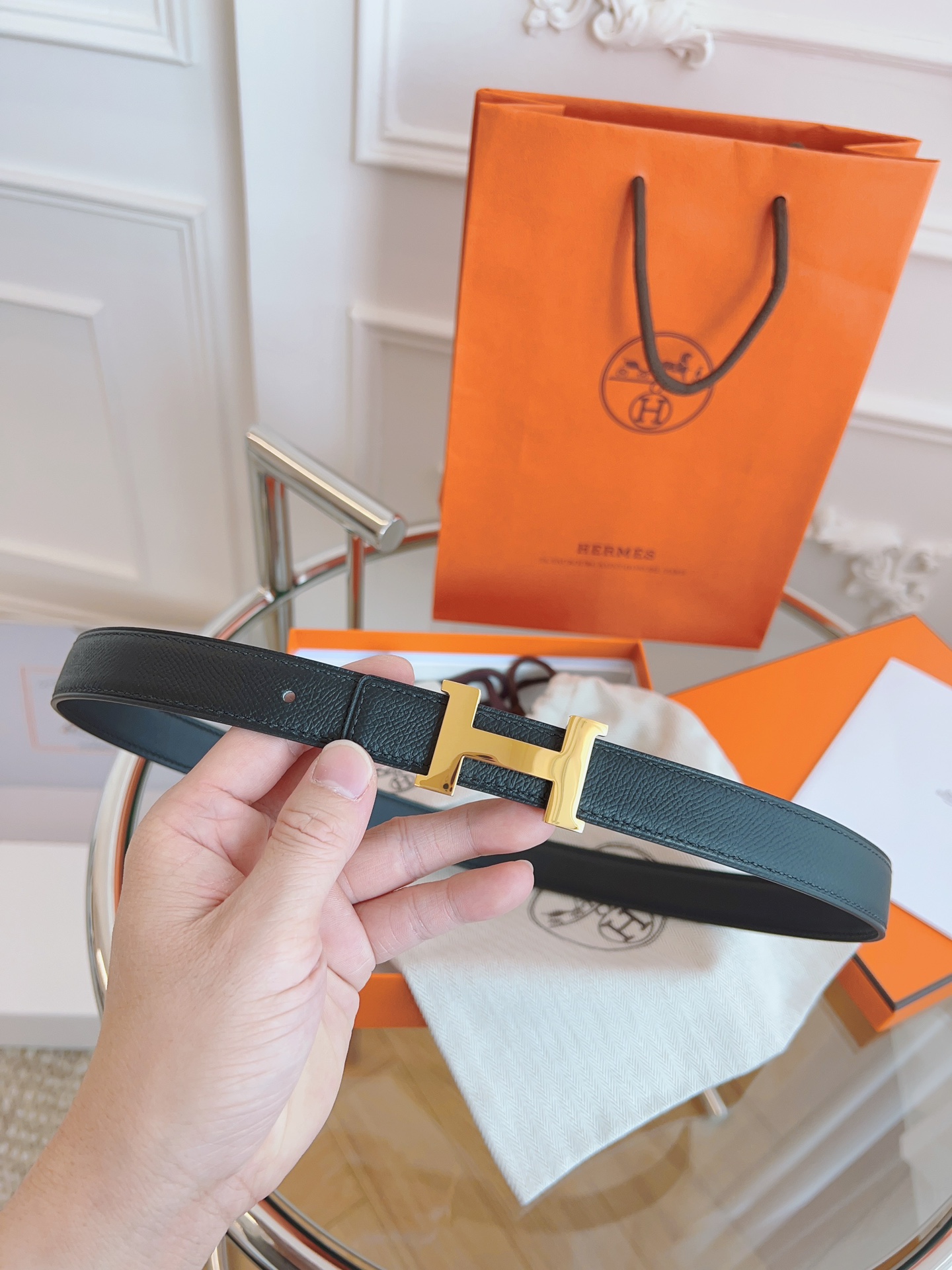 Hermès Female Basic Belt Black S-m