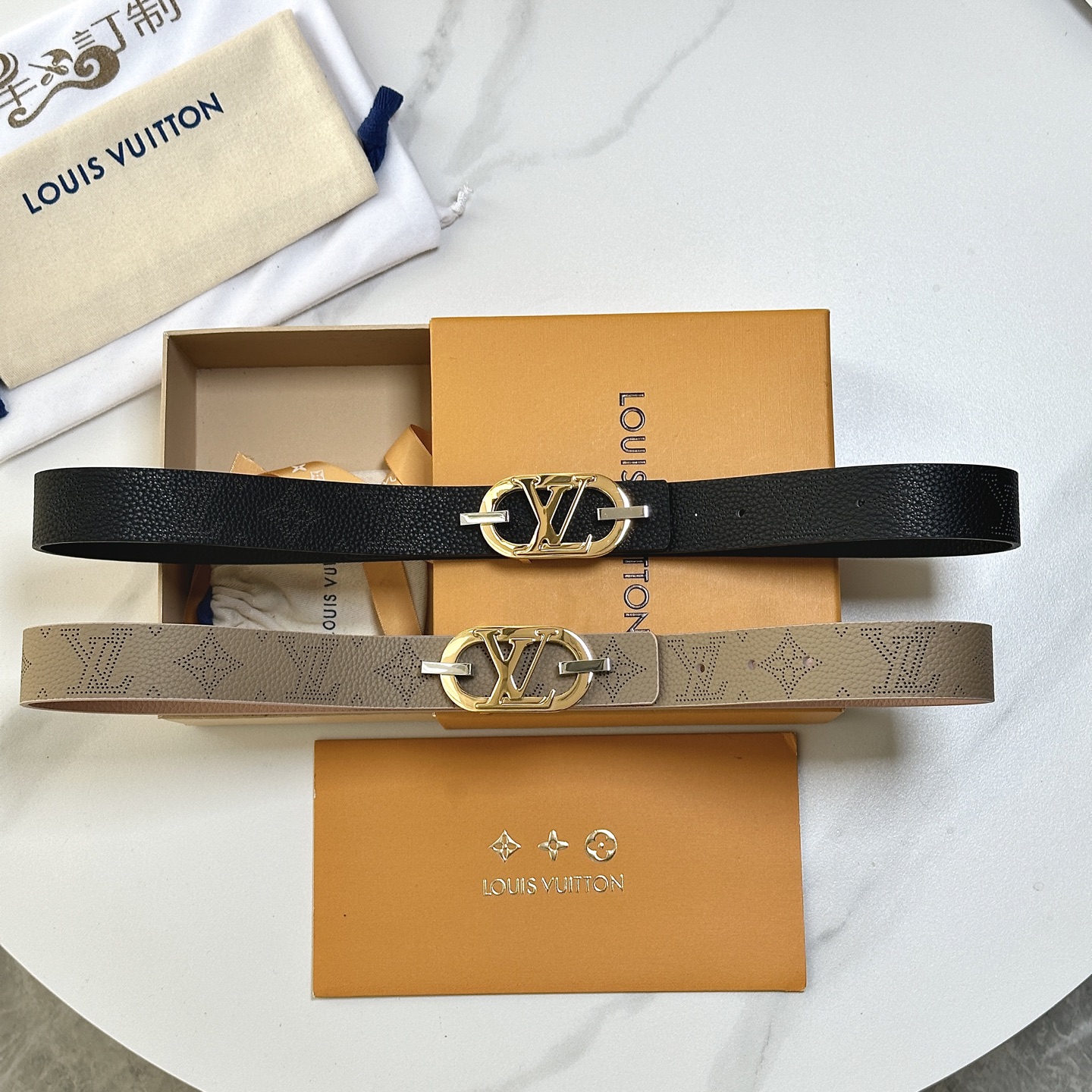 Louis Vuitton Female Basic Belt Cow Leather Gold L