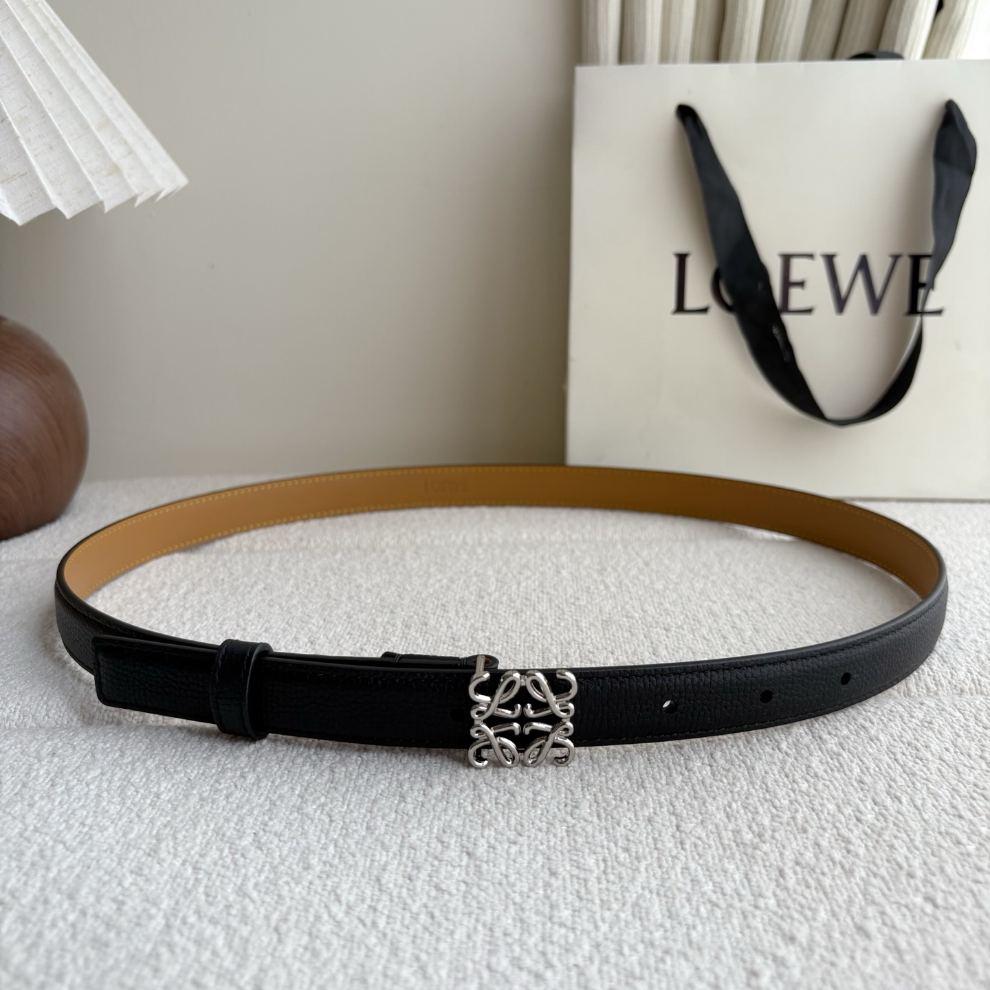 Female Leather Belt Cow Leather Black M-l