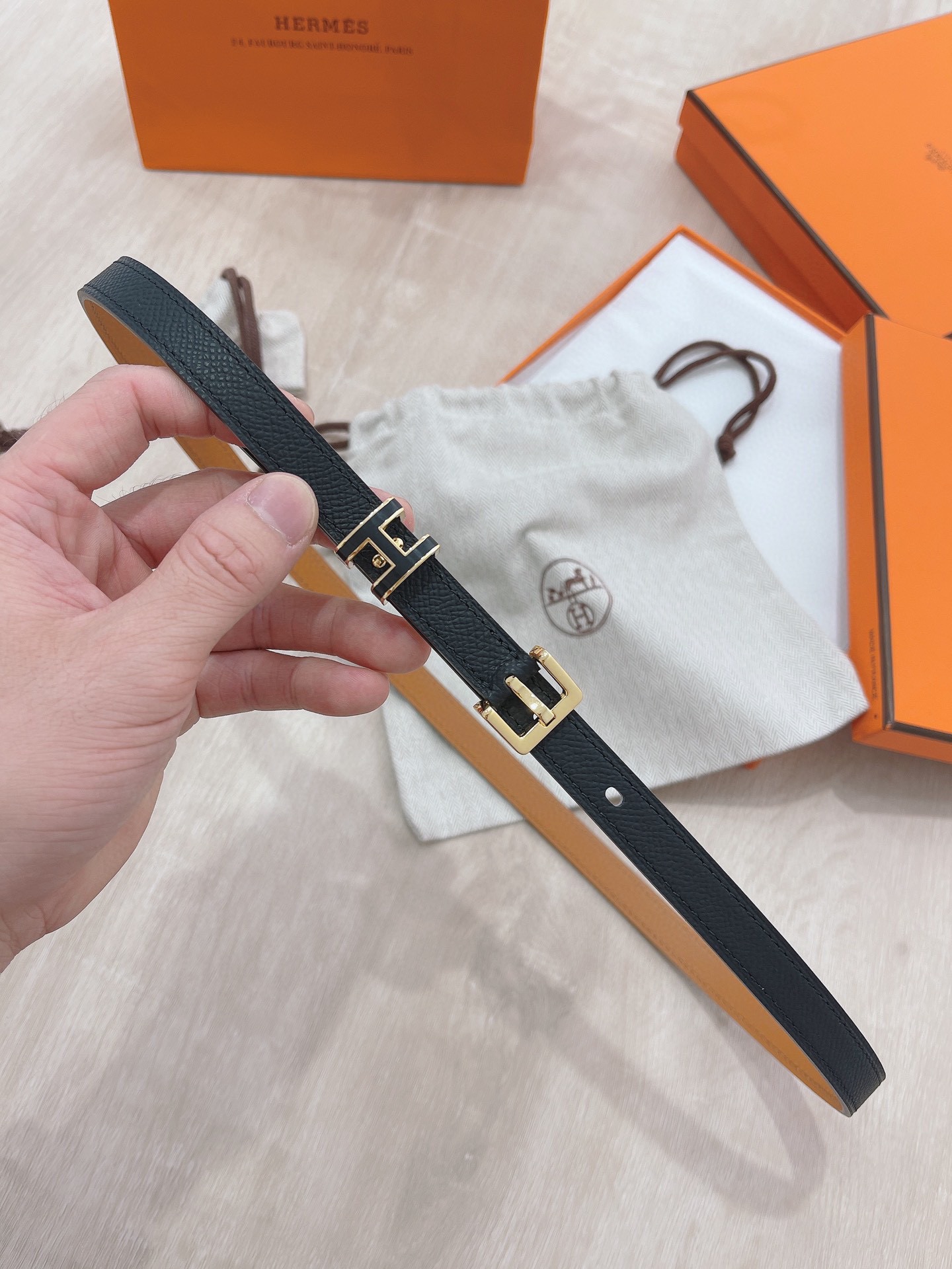 Hermès Female Pin Buckle Belt Cow Leather 13514-s-m