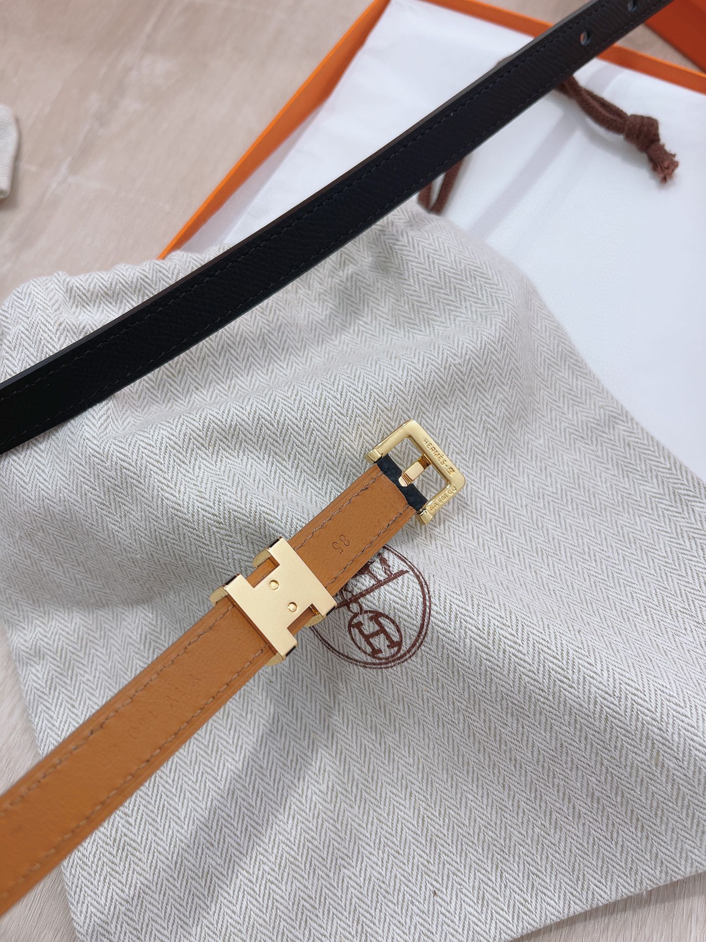 Hermès Female Pin Buckle Belt Cow Leather 13514-s-m