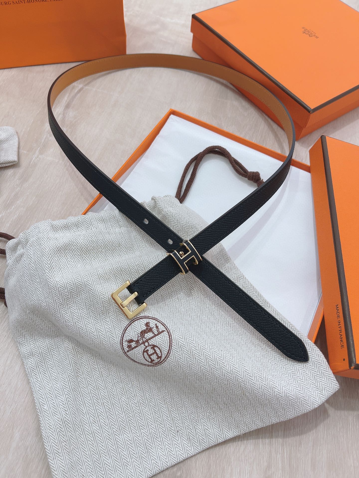 Hermès Female Pin Buckle Belt Cow Leather 13514-s-m