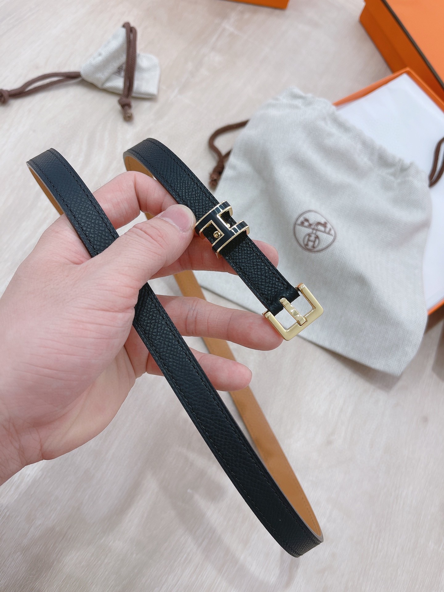 Hermès Female Pin Buckle Belt Cow Leather 13514-s-m