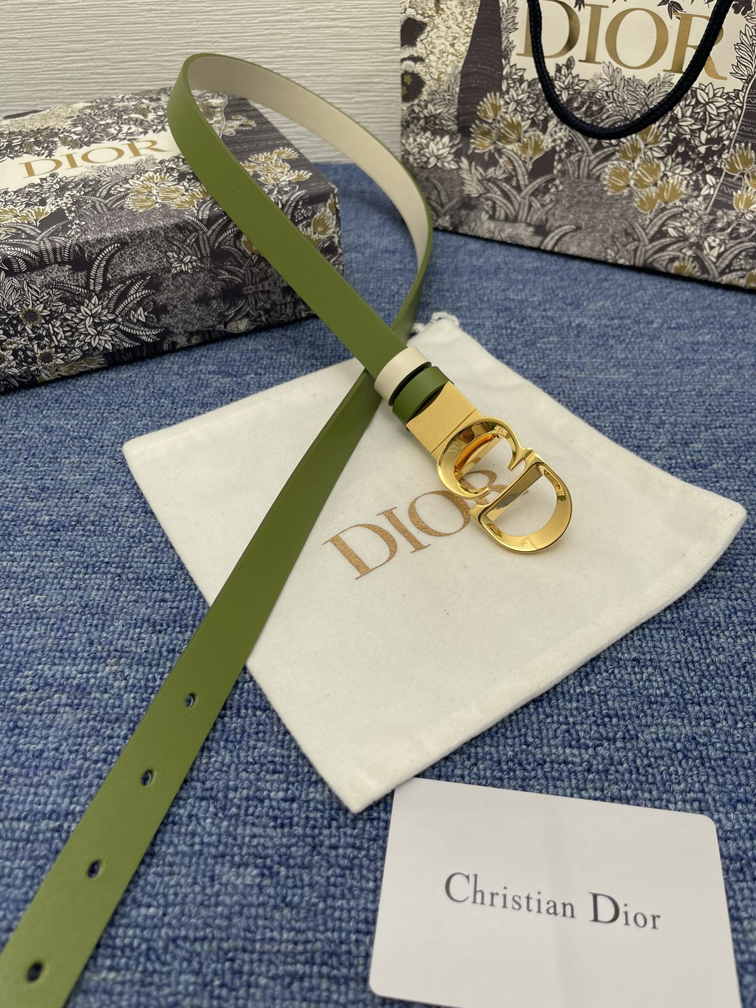 Dior Female Basic Belt Cow Leather Black Adjustable 13514-m