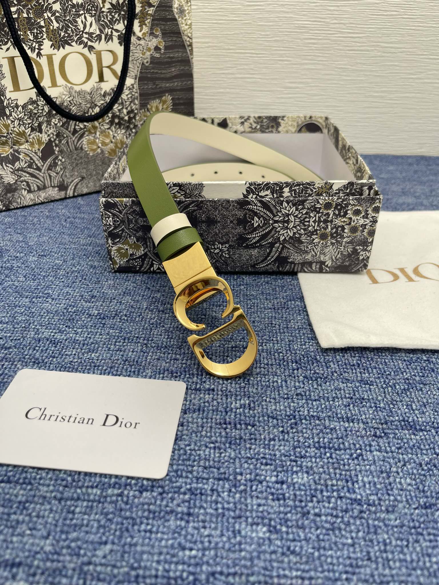 Dior Female Basic Belt Cow Leather Black Adjustable 13514-m