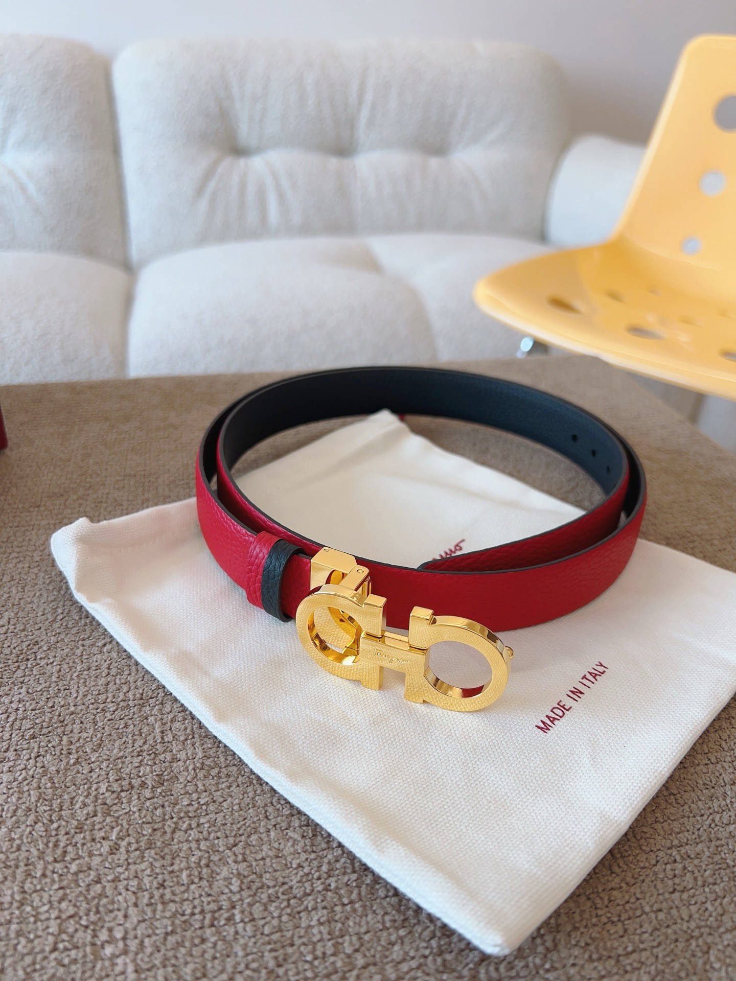 Salvatore Ferragamo Female Leather Belt Top Grain Leather M