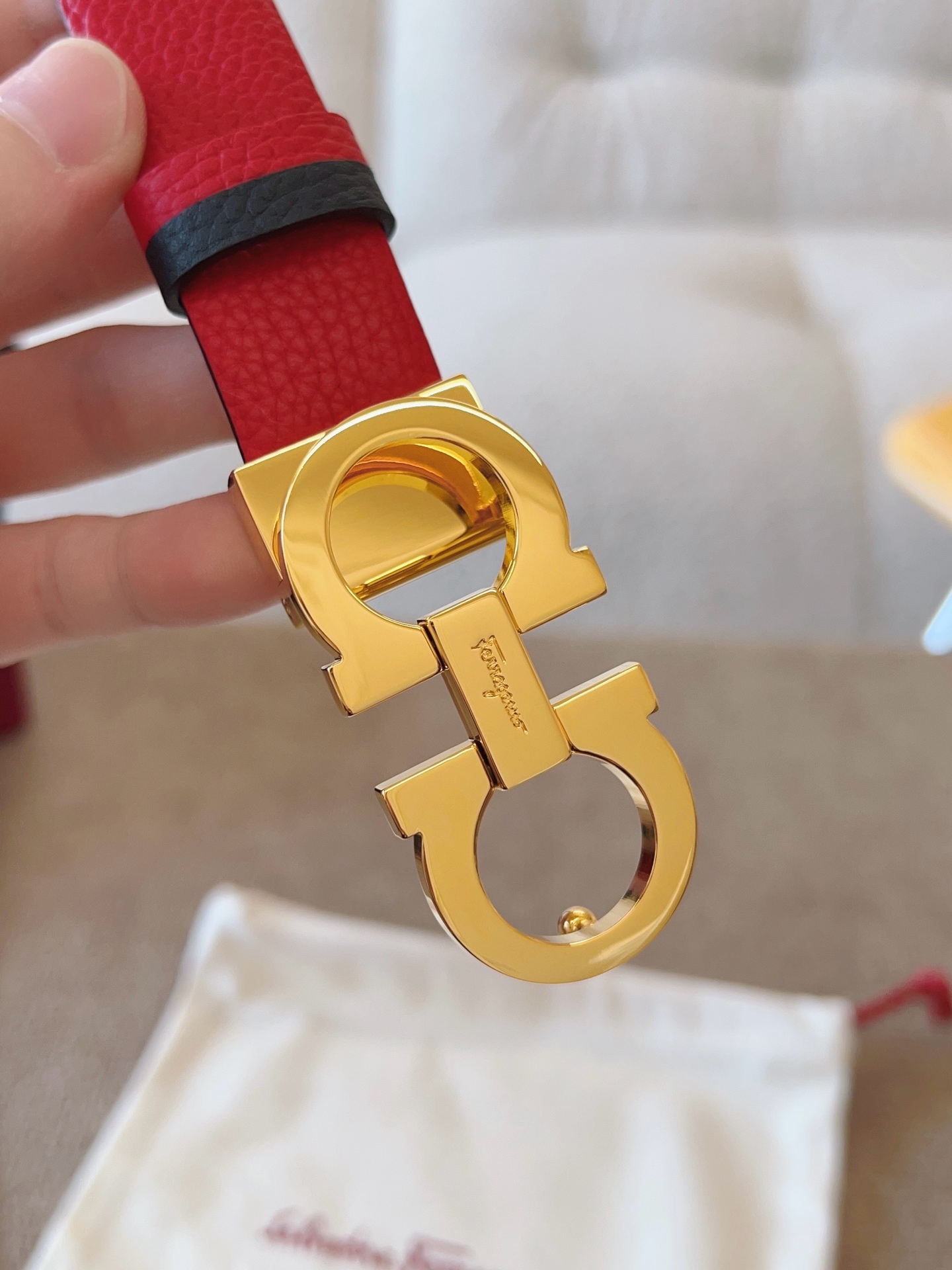 Salvatore Ferragamo Female Leather Belt Top Grain Leather M